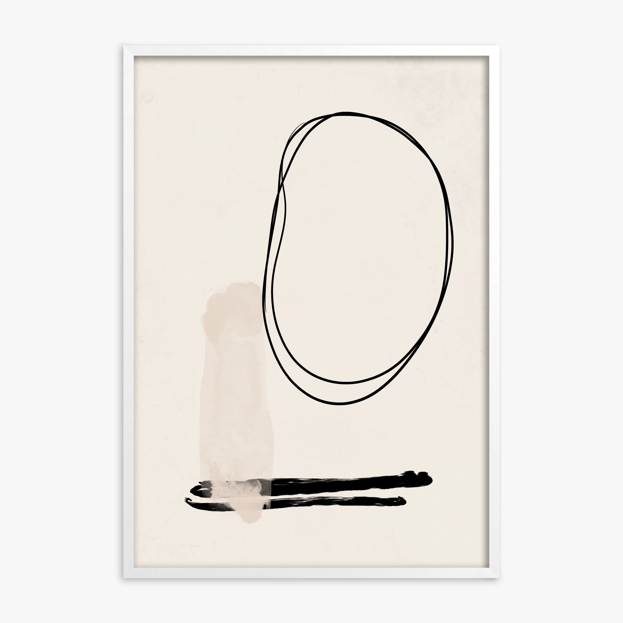 Orbiting Trace, White Framed Poster With White Frame