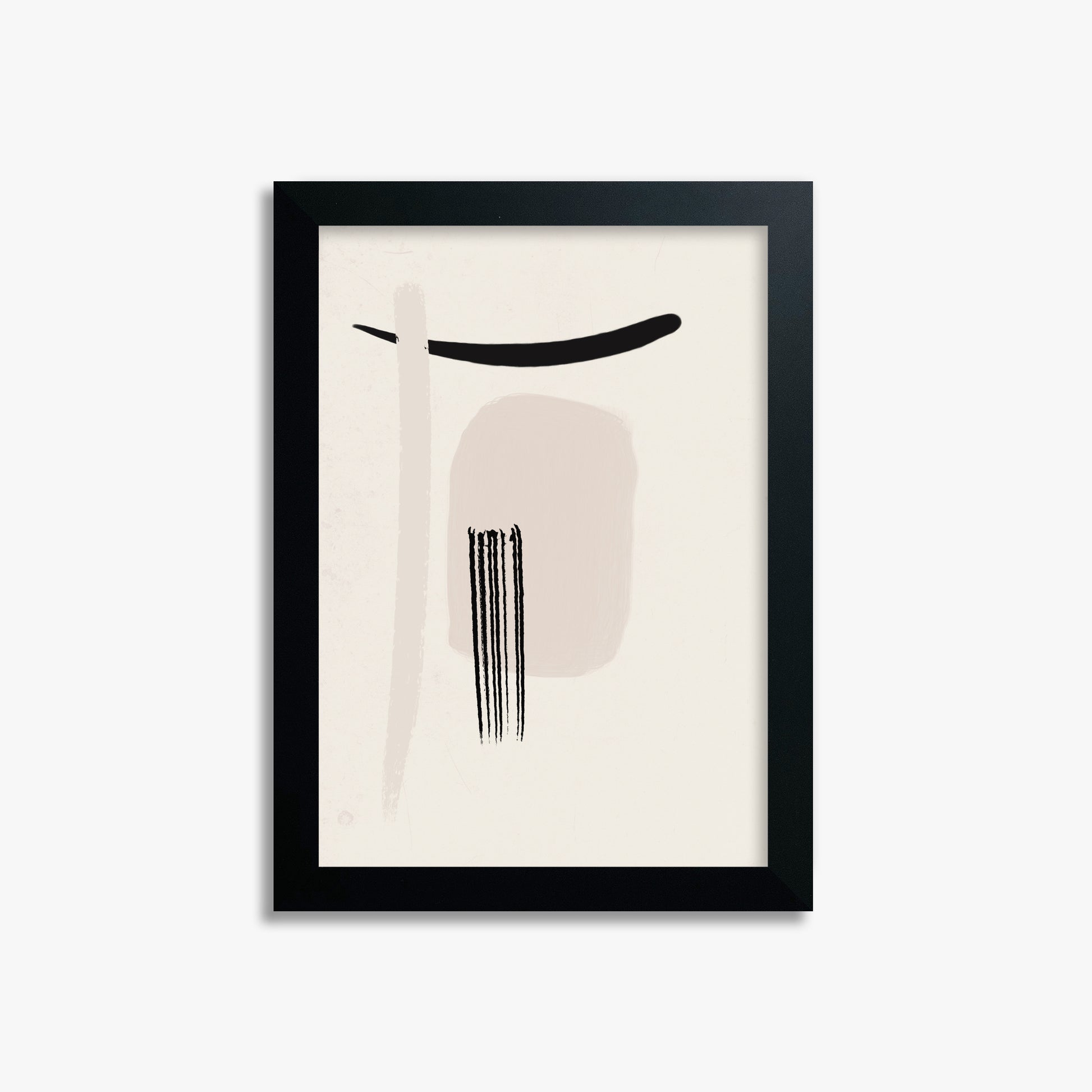 Zen Brushstroke Harmony, 21x30cm Framed Poster With Black Frame