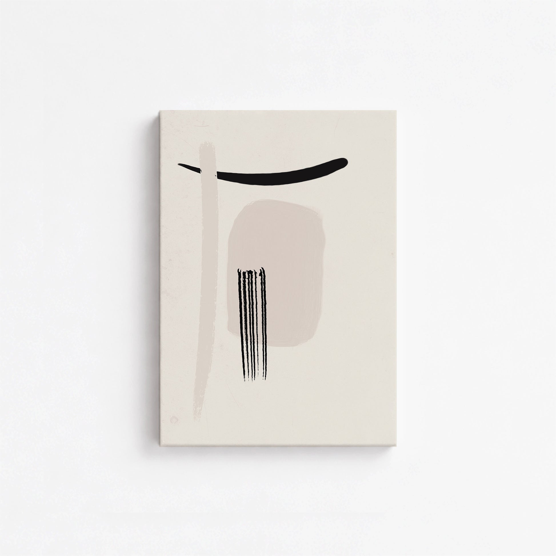Zen Brushstroke Harmony, 21x30cm Satin Canvas Art Reproduction