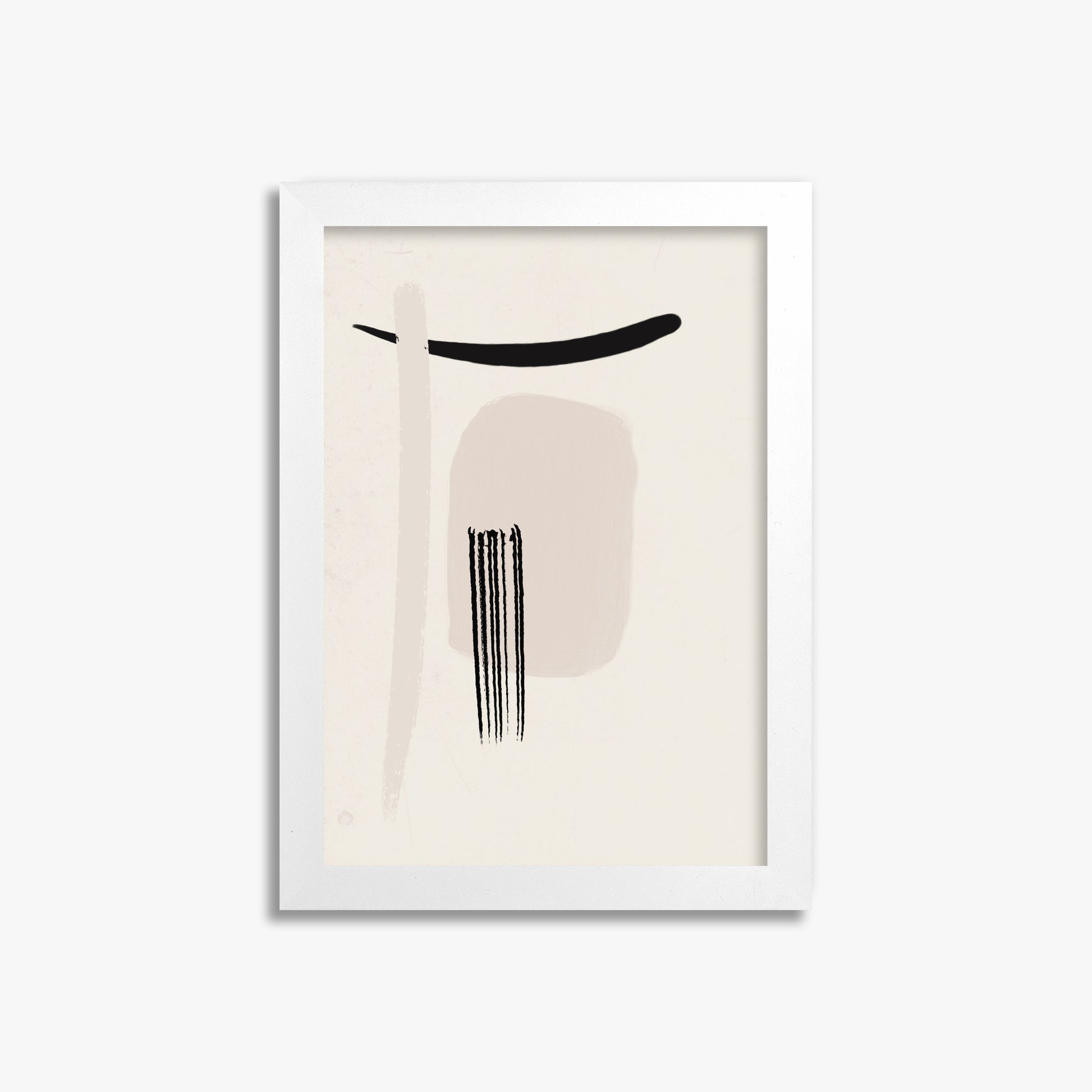 Zen Brushstroke Harmony, 21x30cm Framed Poster With White Frame