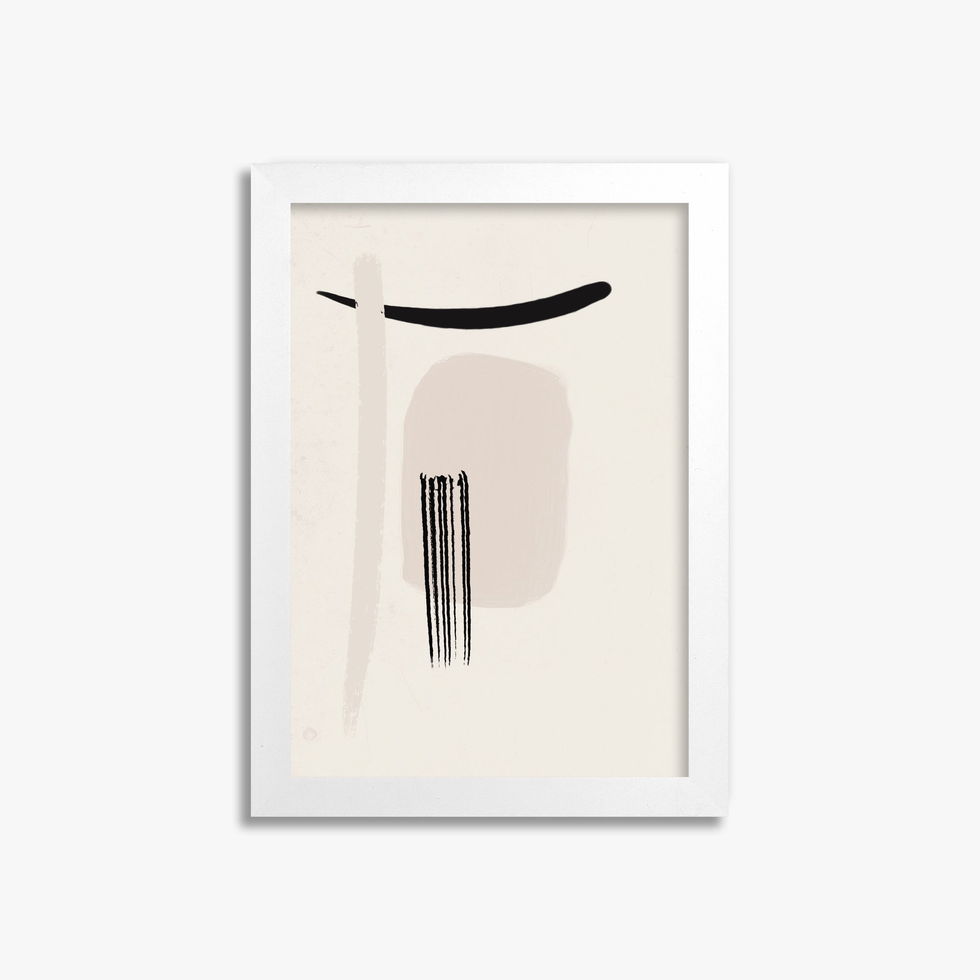 Zen Brushstroke Harmony, 21x30cm Framed Poster With White Frame