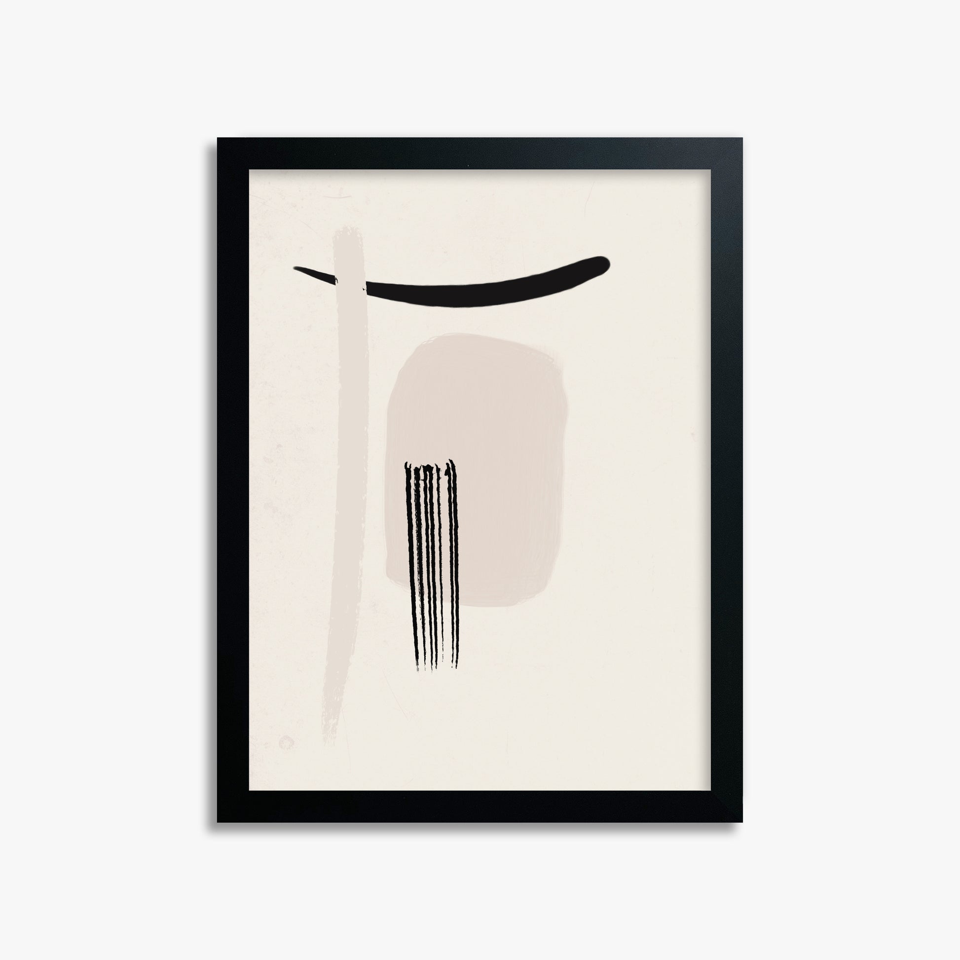 Zen Brushstroke Harmony, 30x40cm Framed Poster With Black Frame