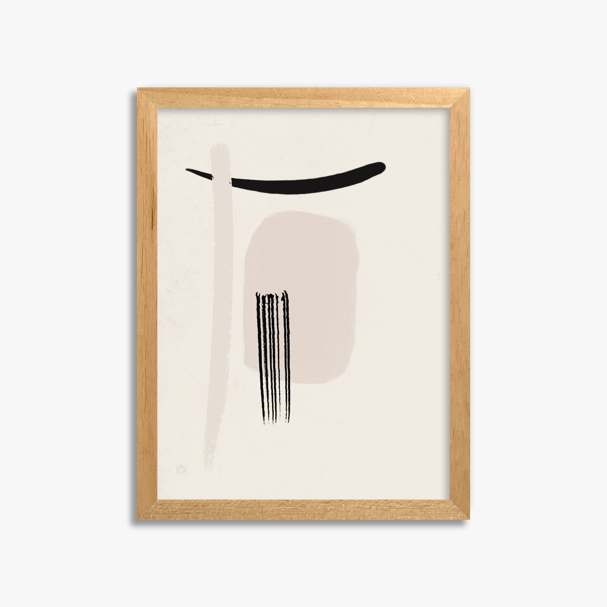 Zen Brushstroke Harmony, 30x40cm Framed Poster With Oak Frame