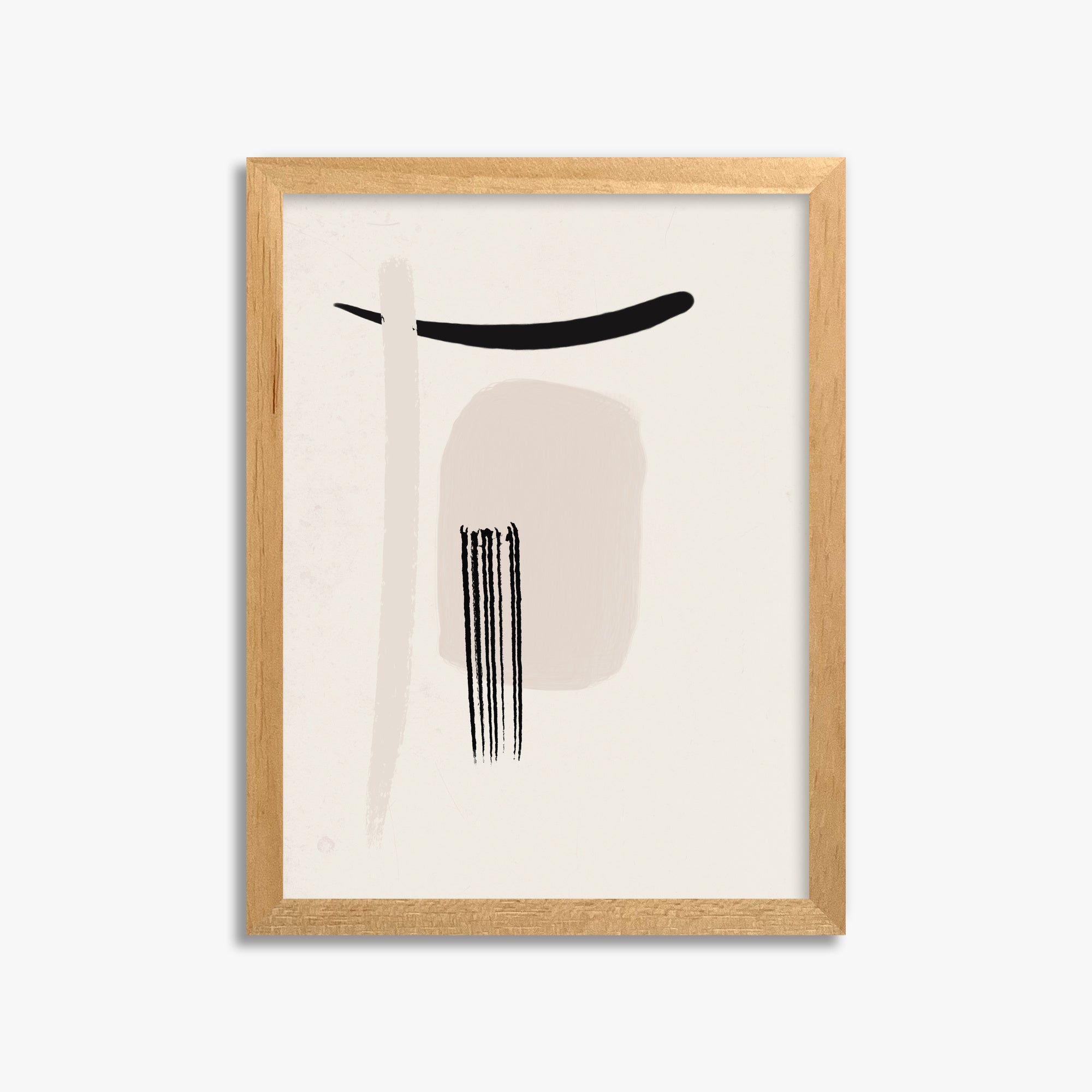 Zen Brushstroke Harmony, 30x40cm Framed Poster With Oak Frame