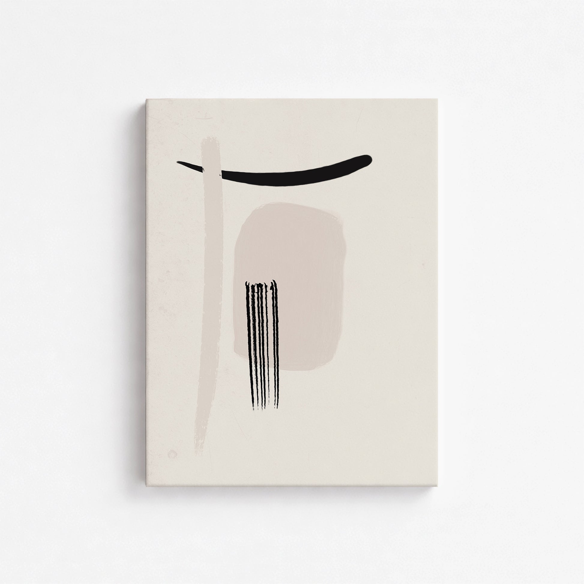 Zen Brushstroke Harmony, 30x40cm Satin Canvas Art Reproduction