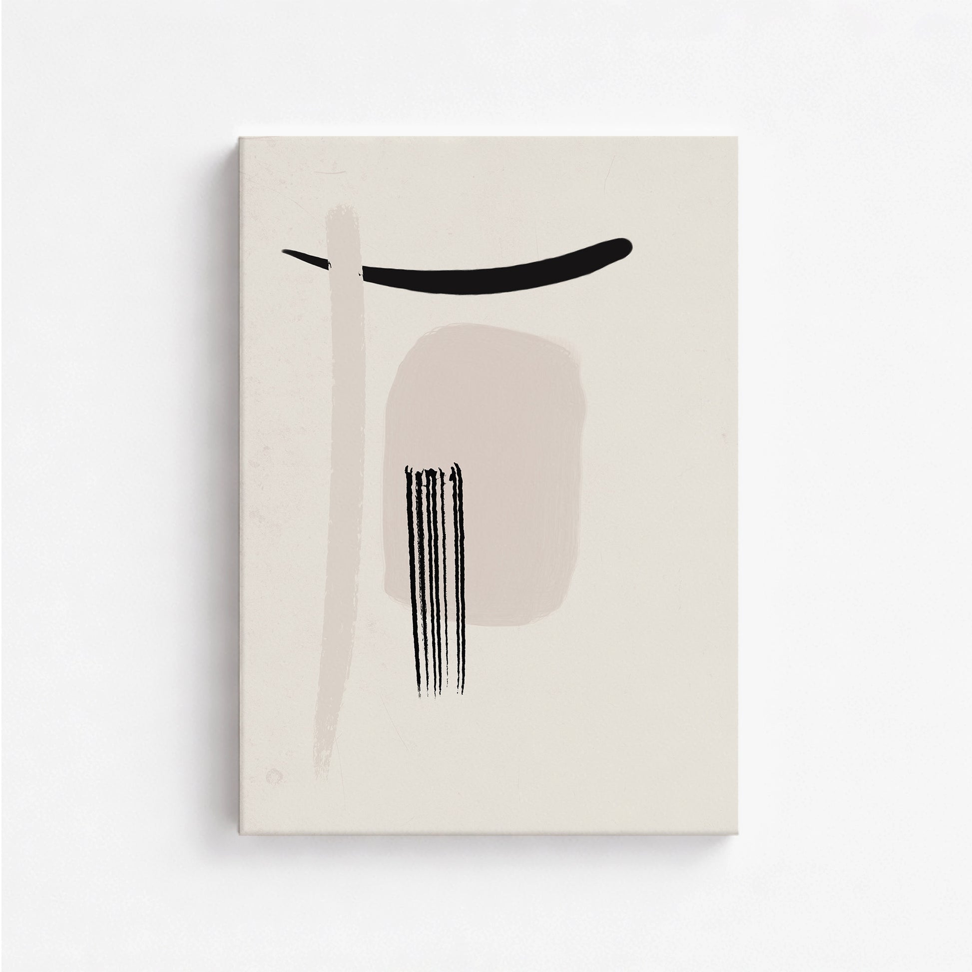 Zen Brushstroke Harmony, 50x70cm Satin Canvas Art Reproduction