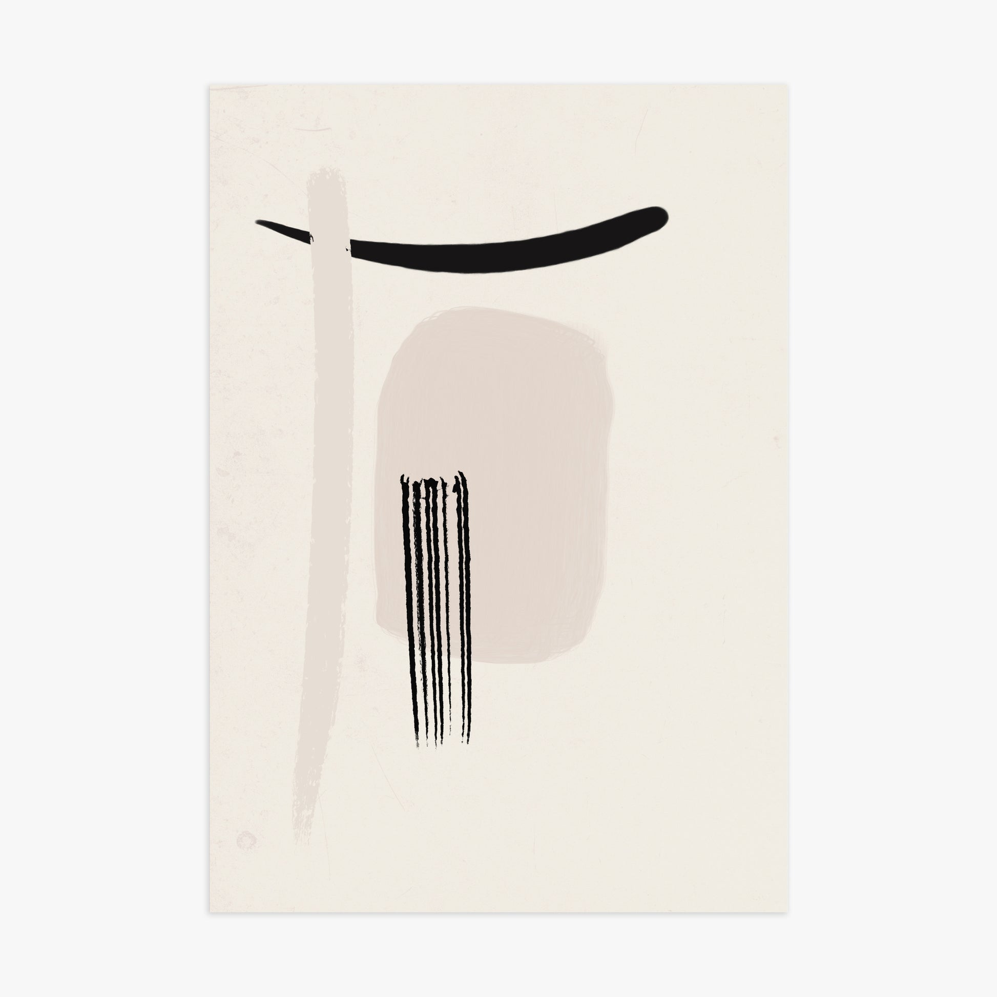Zen Brushstroke Harmony, 70x100cm Poster Unframed