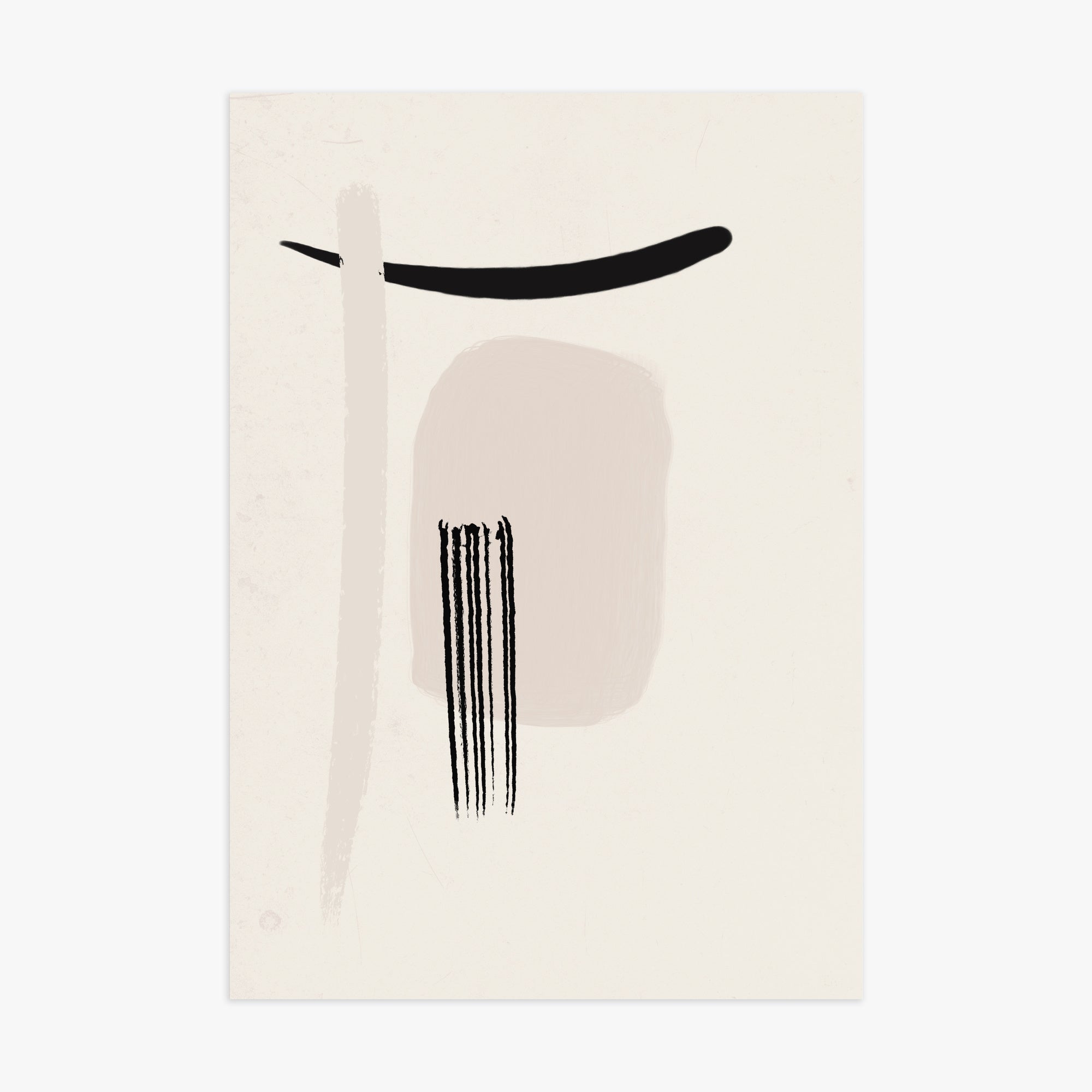 Zen Brushstroke Harmony, 70x100cm Poster Unframed