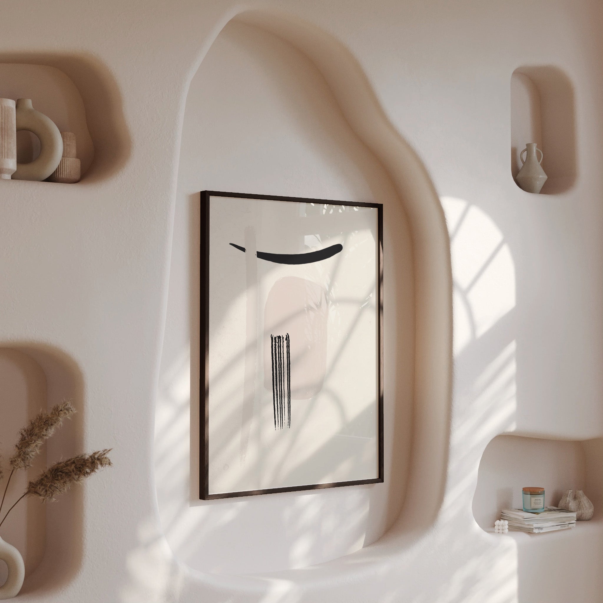 Zen Brushstroke Harmony, Poster Art Framed Prints|Japandi.Art