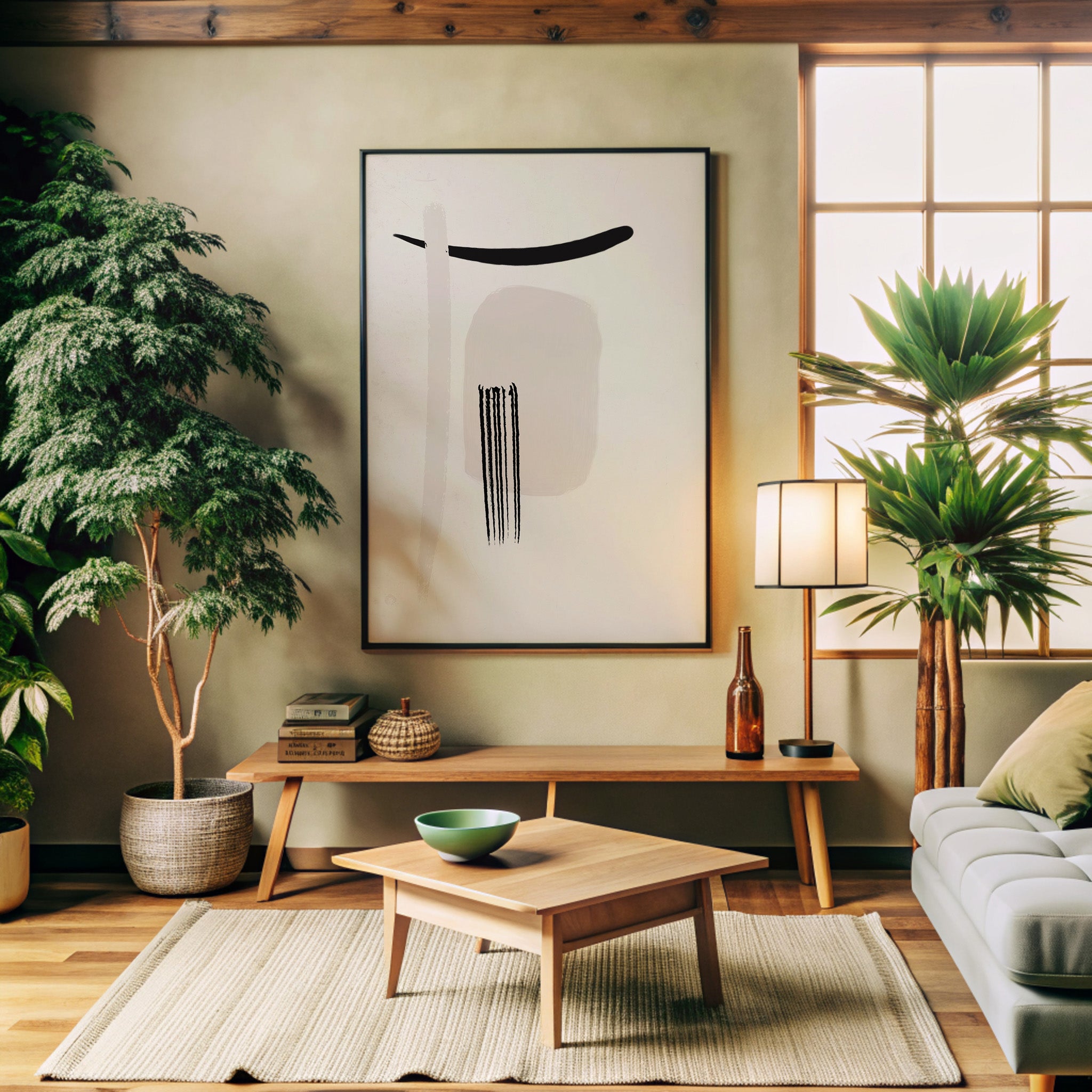 Zen Brushstroke Harmony, Poster Art Framed Prints|Japandi.Art