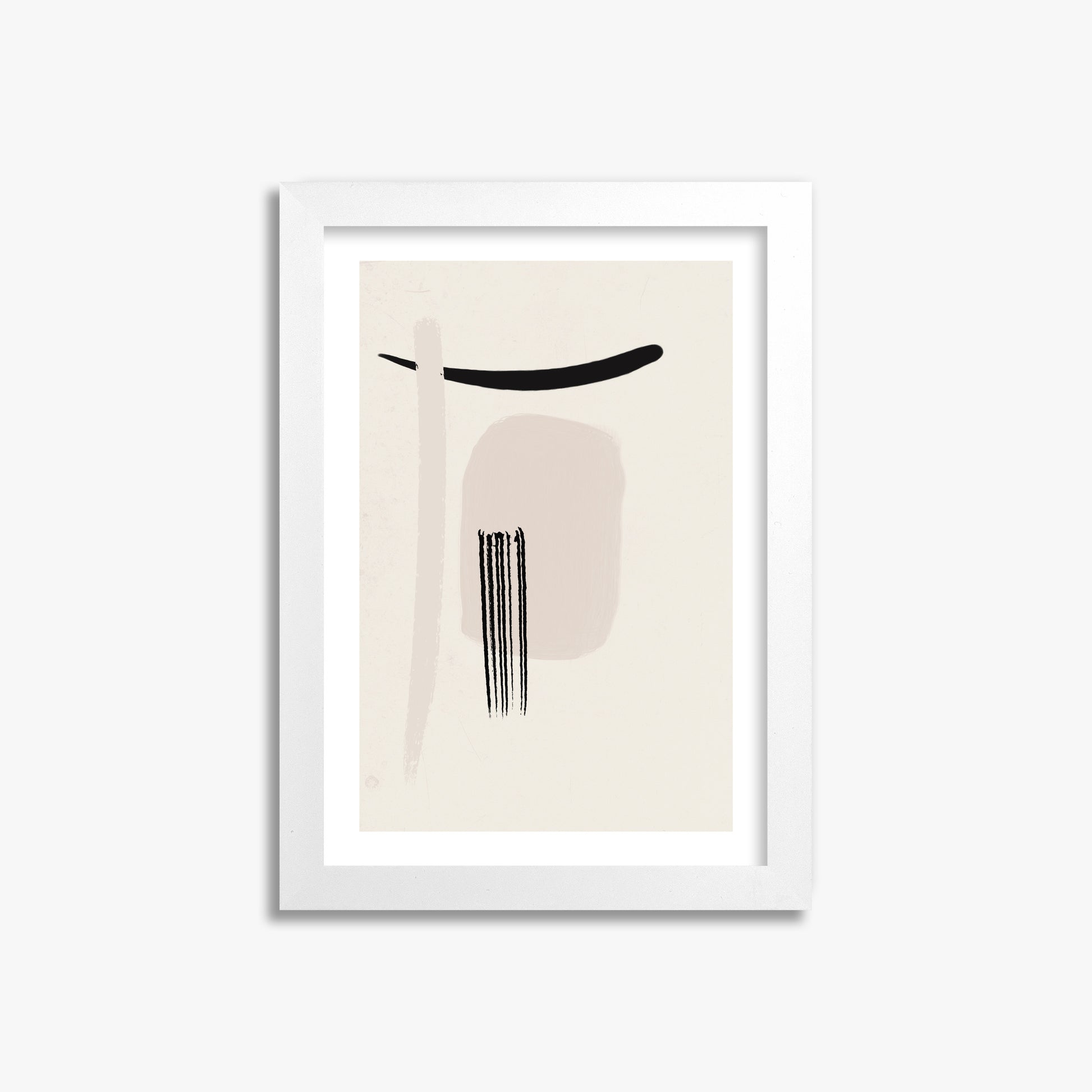 Zen Brushstroke Harmony, 21x30cm Whitek Framed Art Reproduction