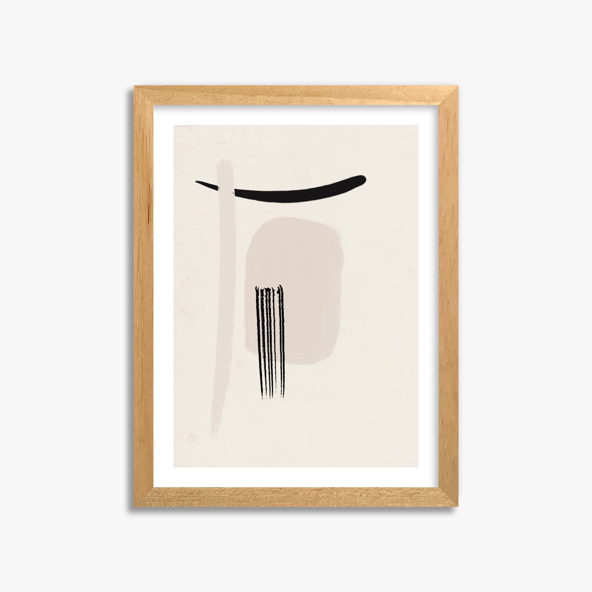 Zen Brushstroke Harmony, 30x40cm Oak Framed Art Reproduction