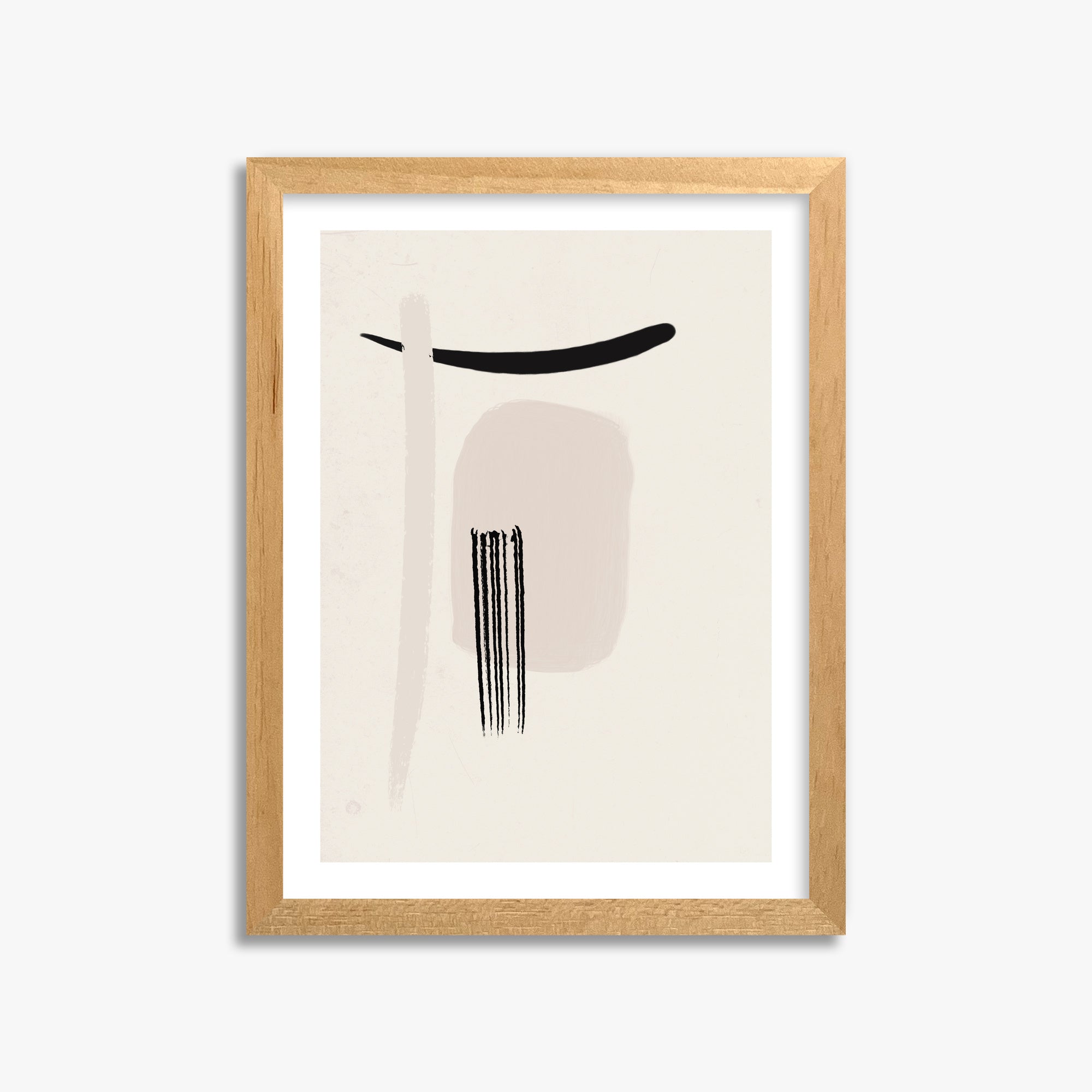 Zen Brushstroke Harmony, 30x40cm Oak Framed Art Reproduction