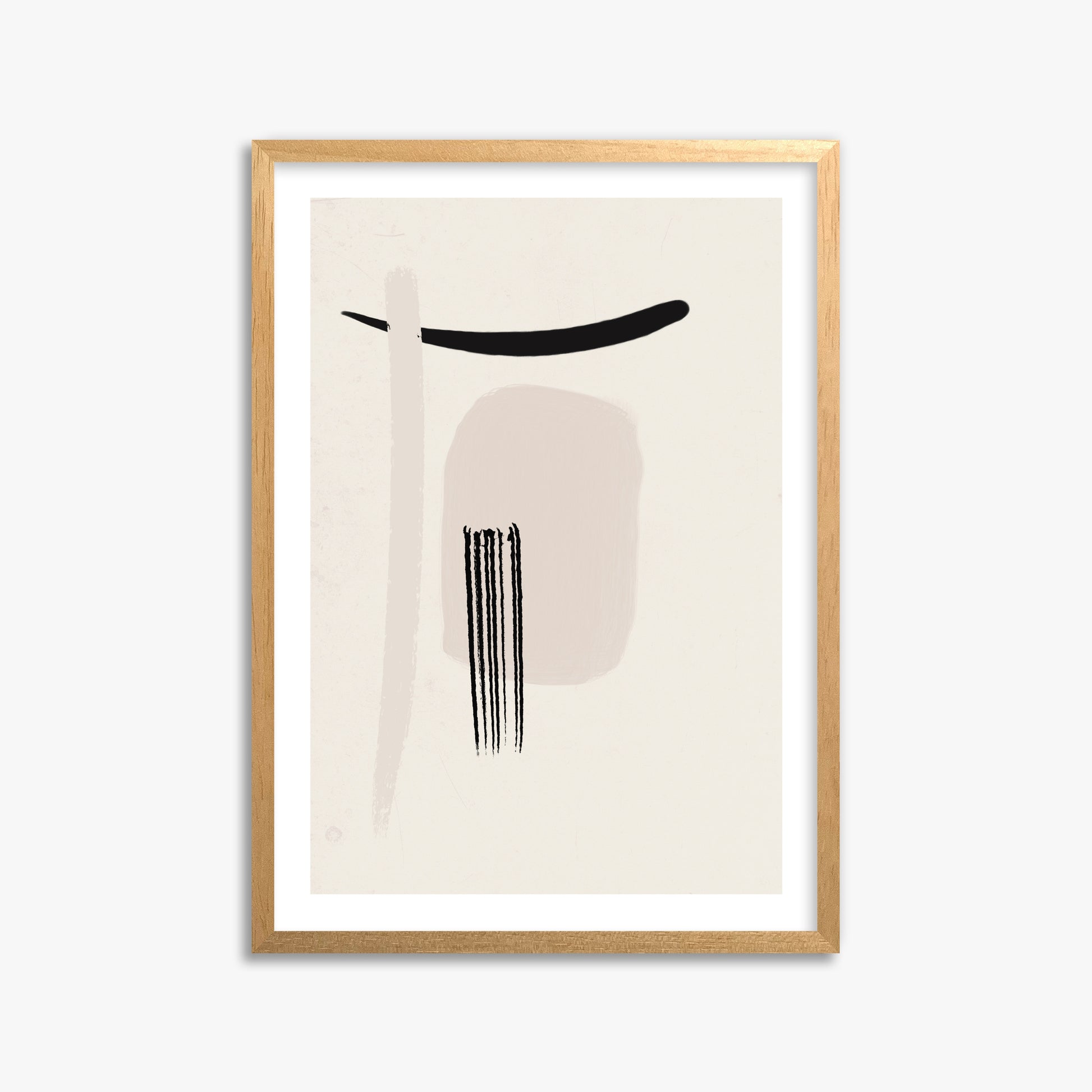 Zen Brushstroke Harmony, 50x70cm Oak Framed Art Reproduction