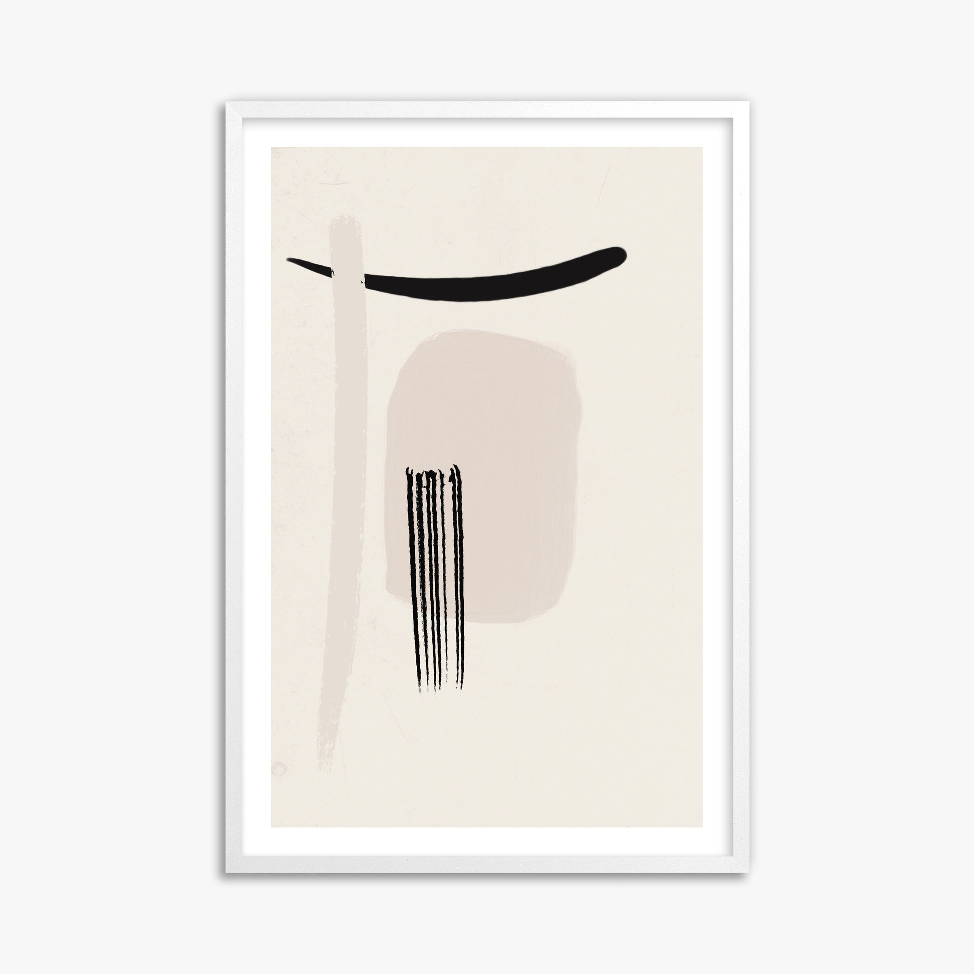 Zen Brushstroke Harmony, 61x91cm Whitek Framed Art Reproduction