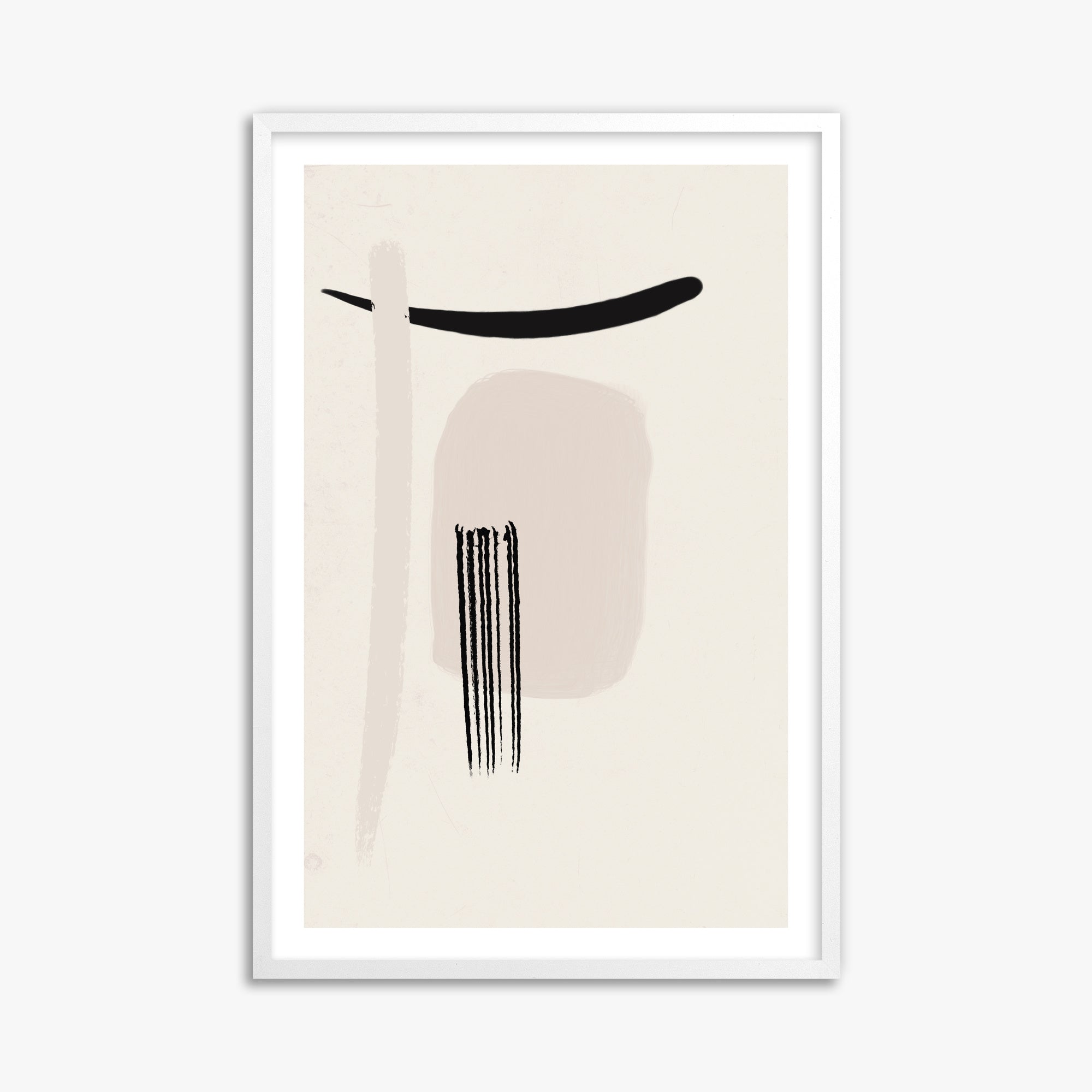 Zen Brushstroke Harmony, 61x91cm Whitek Framed Art Reproduction