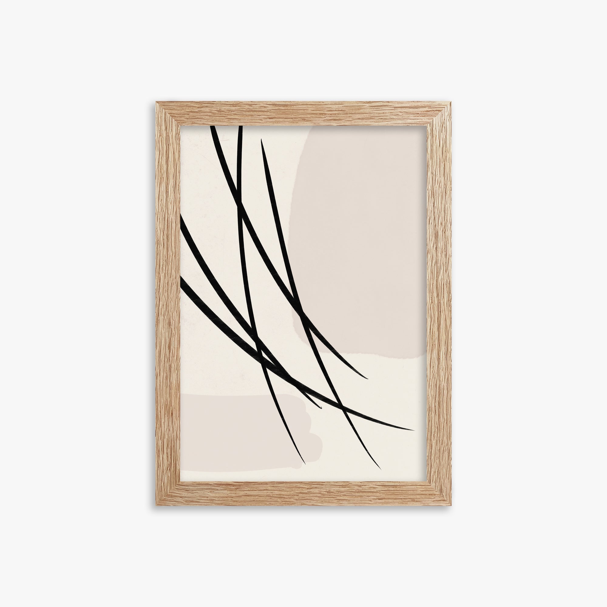 Whispering Reeds, 21x30cm Framed Art Reproduction With Raw Oak Frame