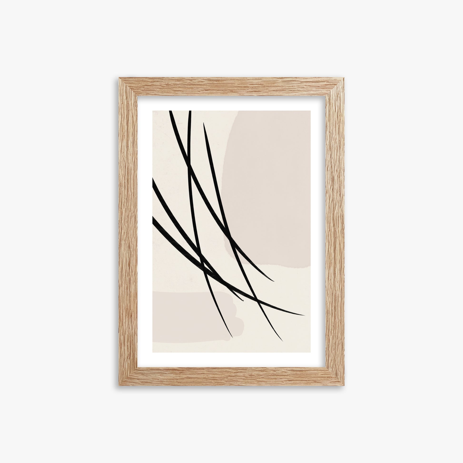Whispering Reeds, 21x30cm Framed Art Reproduction With Raw Oak Frame