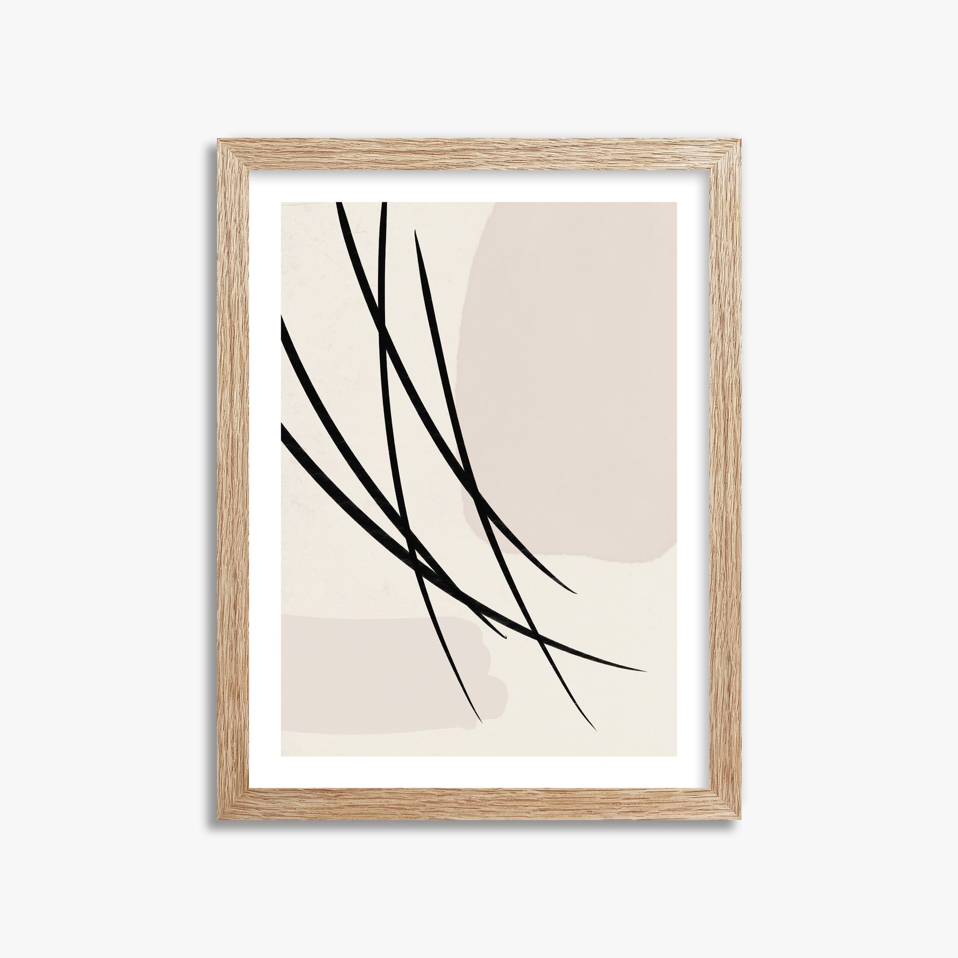 Whispering Reeds, 30x40cm Framed Art Reproduction With Raw Oak Frame