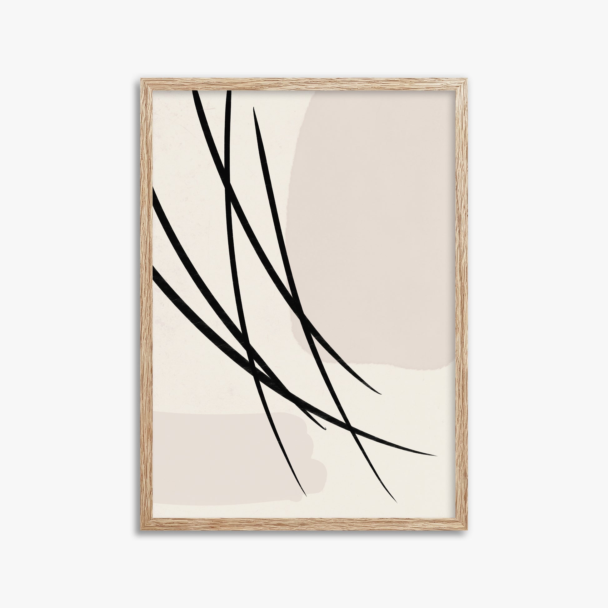 Whispering Reeds, 50x70cm Framed Art Reproduction With Raw Oak Frame