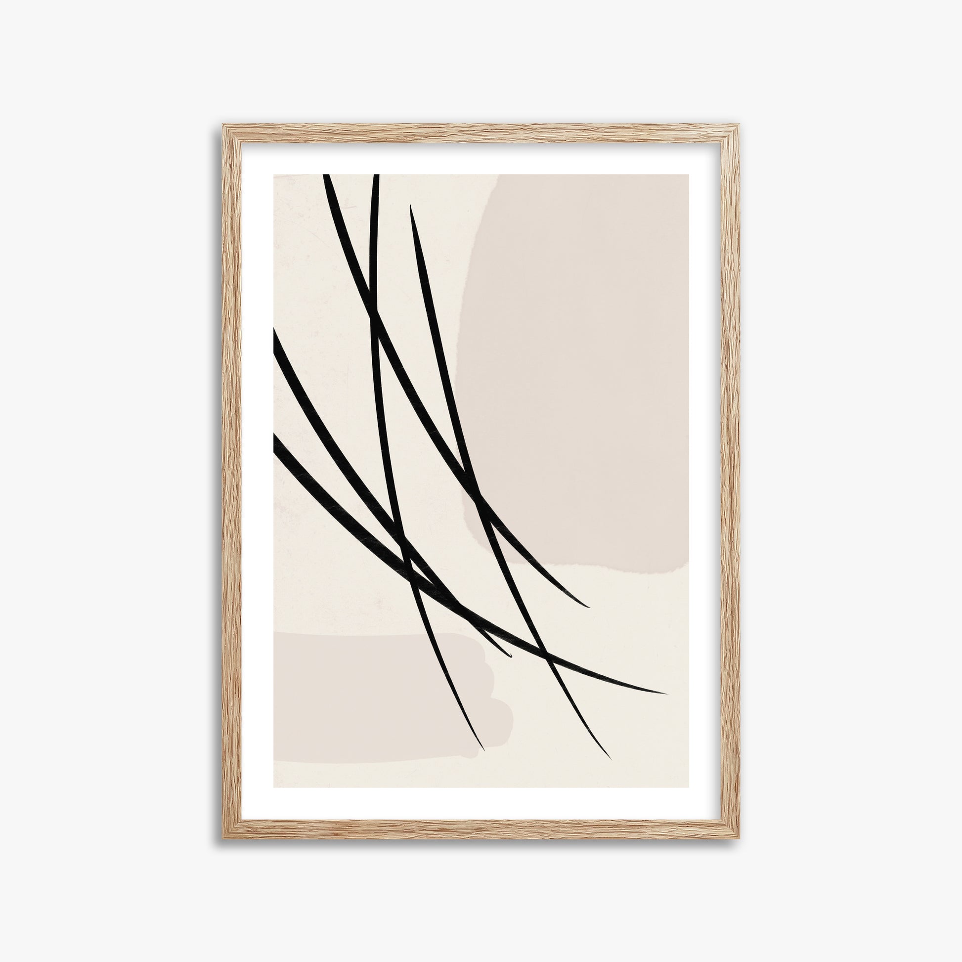 Whispering Reeds, 50x70cm Framed Art Reproduction With Raw Oak Frame
