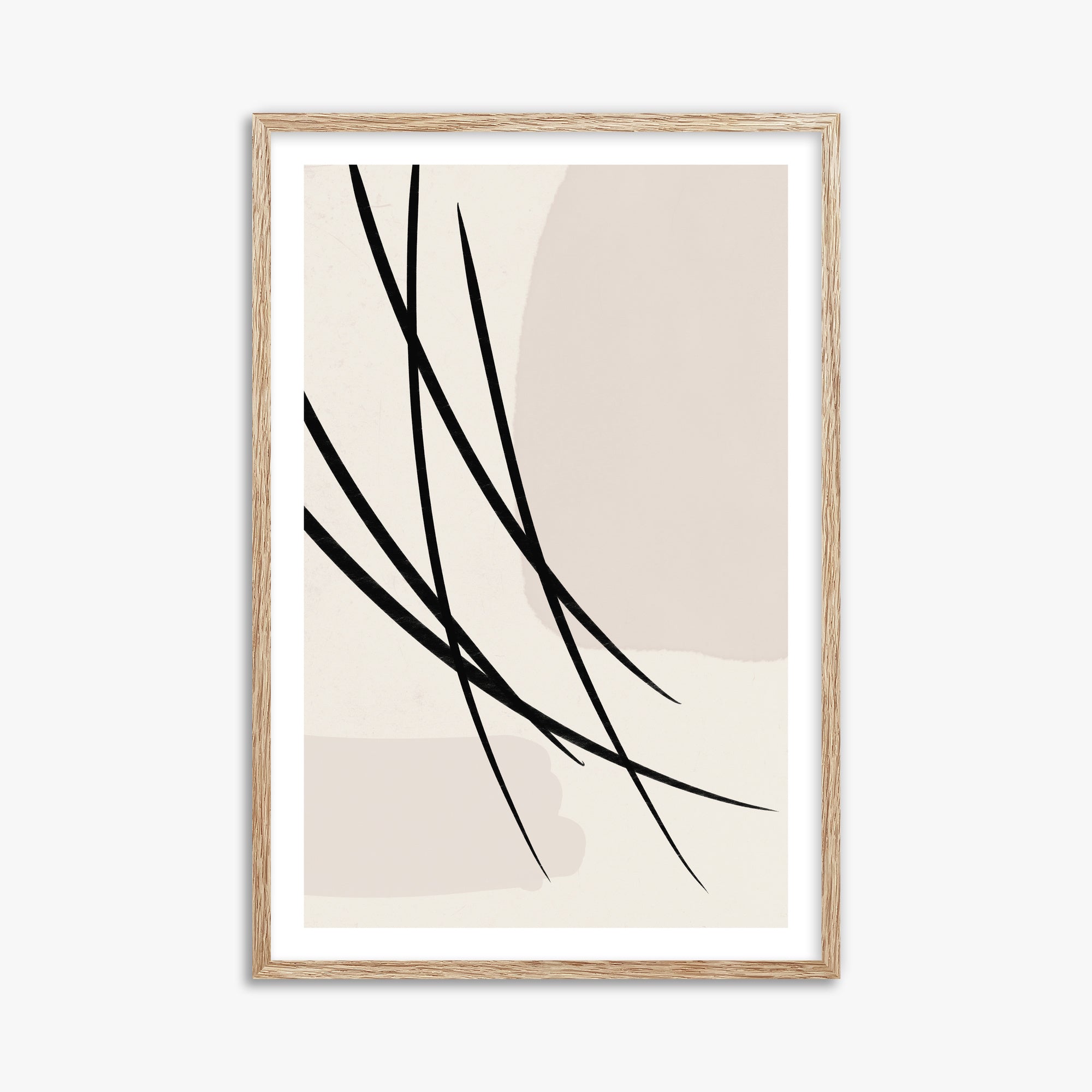 Whispering Reeds, 61x91cm Framed Art Reproduction With Raw Oak Frame