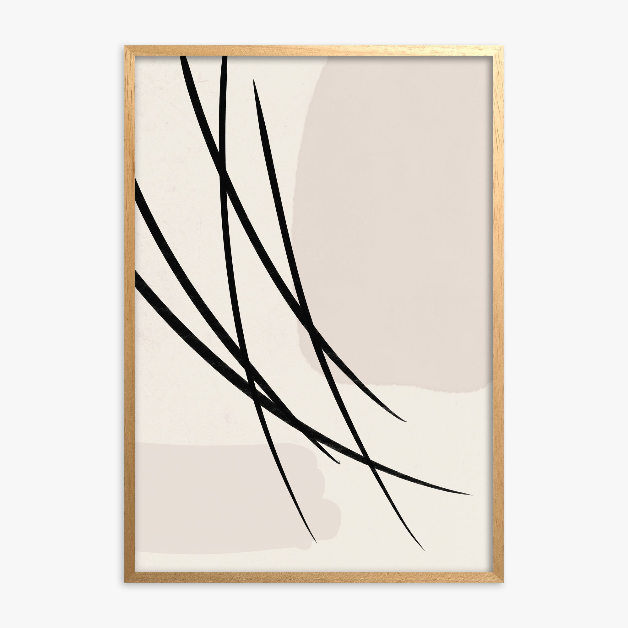Whispering Reeds, Oak Framed Poster With Oak Frame