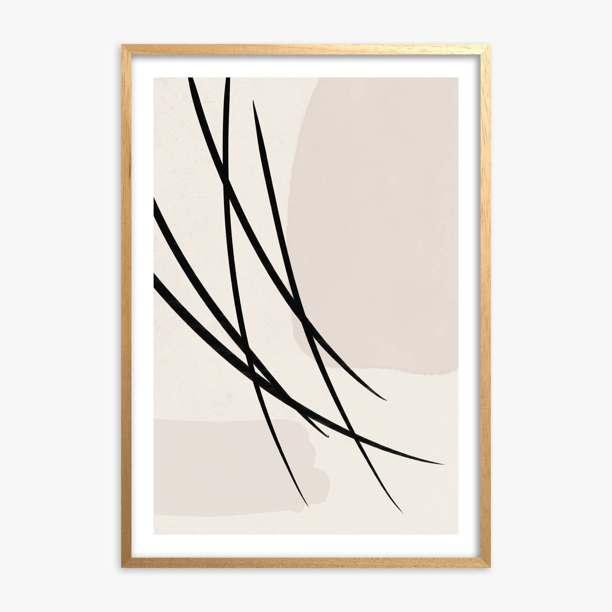 Whispering Reeds, Oak Framed Poster With Oak Frame