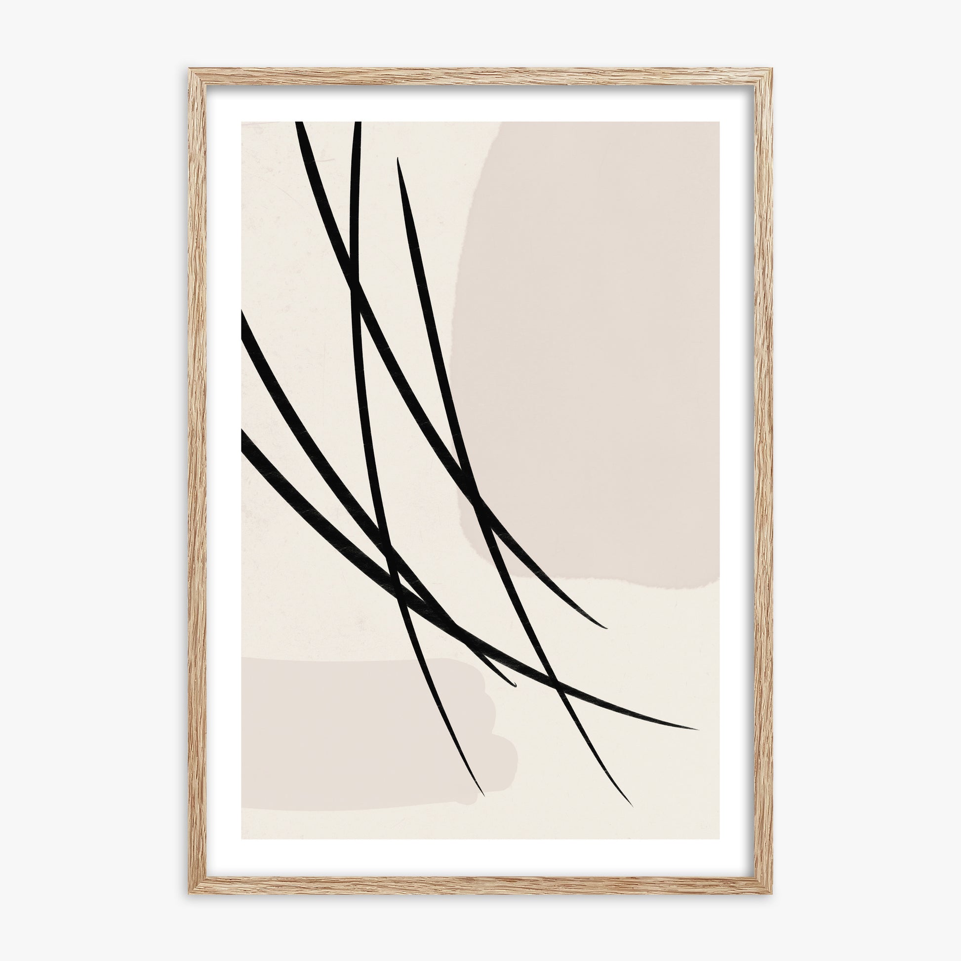 Whispering Reeds, 70x100cm Framed Art Reproduction With Raw Oak Frame