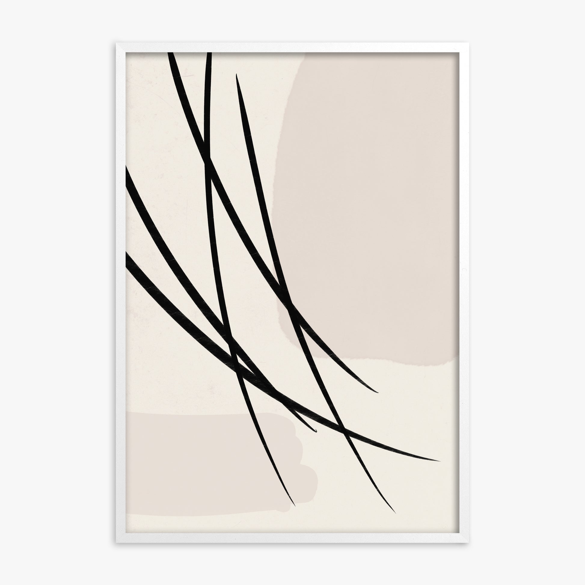 Whispering Reeds, White Framed Poster With White Frame