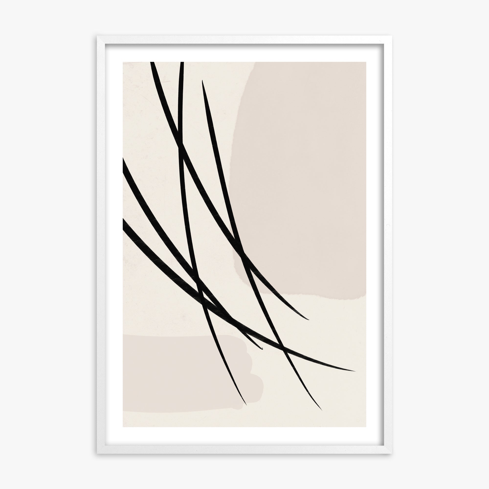 Whispering Reeds, White Framed Poster With White Frame