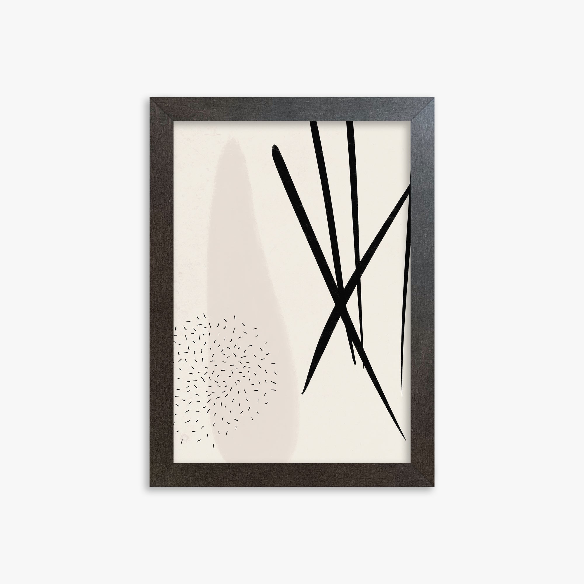 Zen Strokes Harmony, 21x30cm Framed Art Reproduction With Espresso Frame