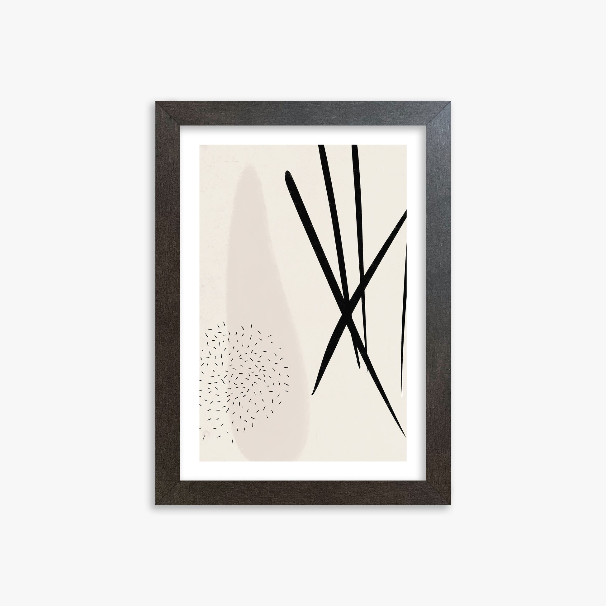Zen Strokes Harmony, 21x30cm Framed Art Reproduction With Espresso Frame