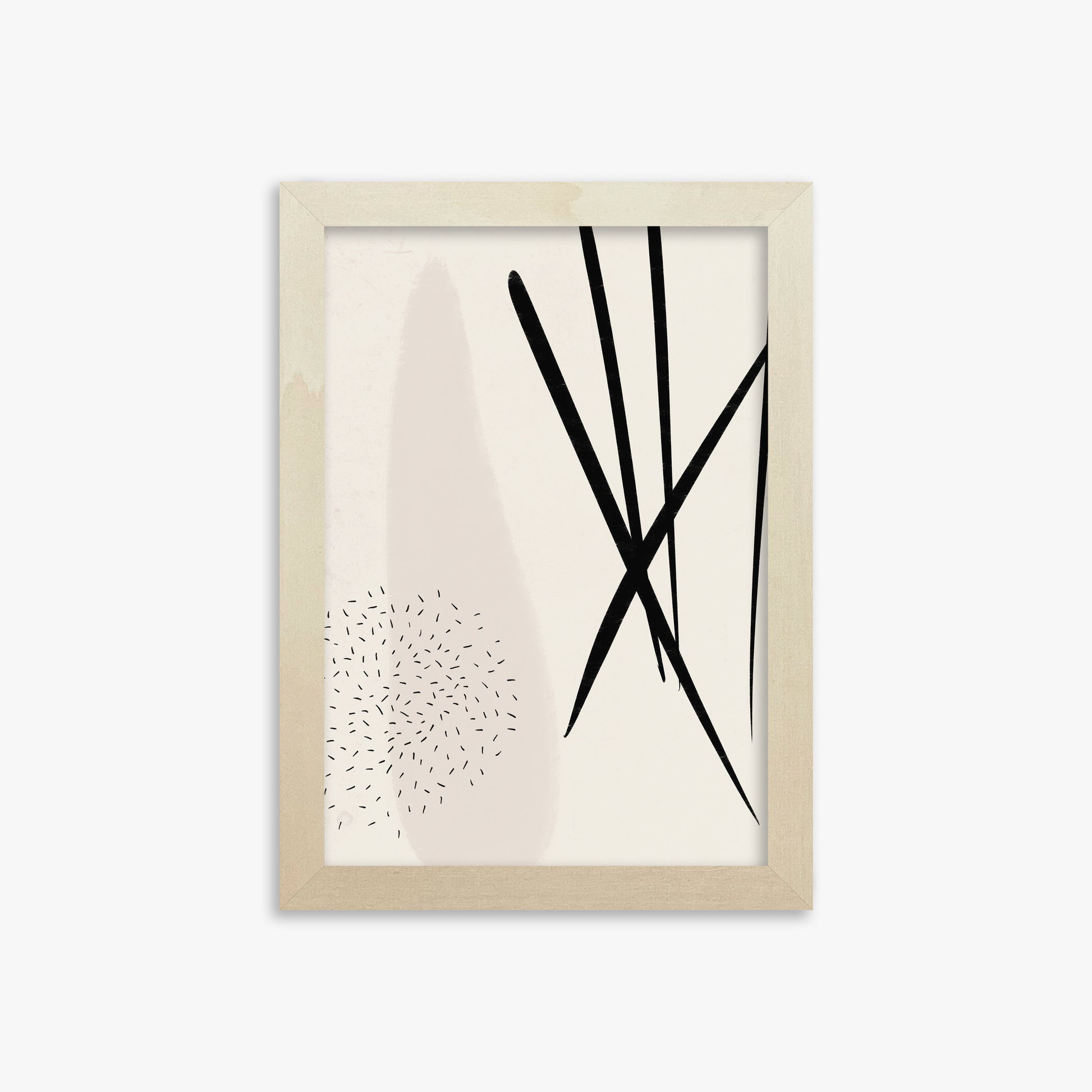 Zen Strokes Harmony, 21x30cm Framed Art Reproduction With Lime Wood Frame