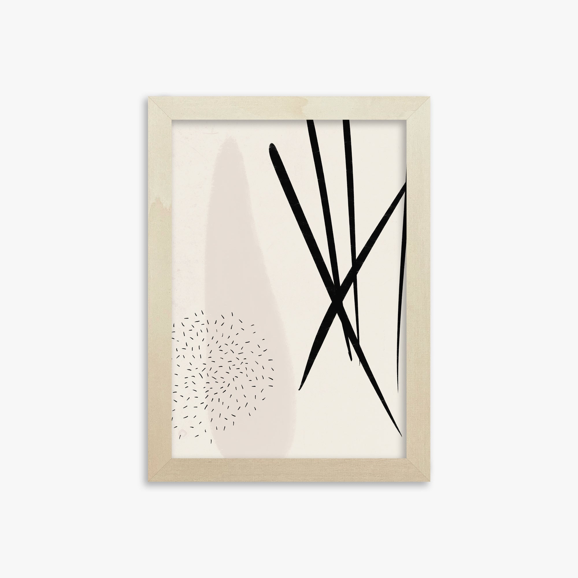 Zen Strokes Harmony, 21x30cm Framed Art Reproduction With Lime Wood Frame