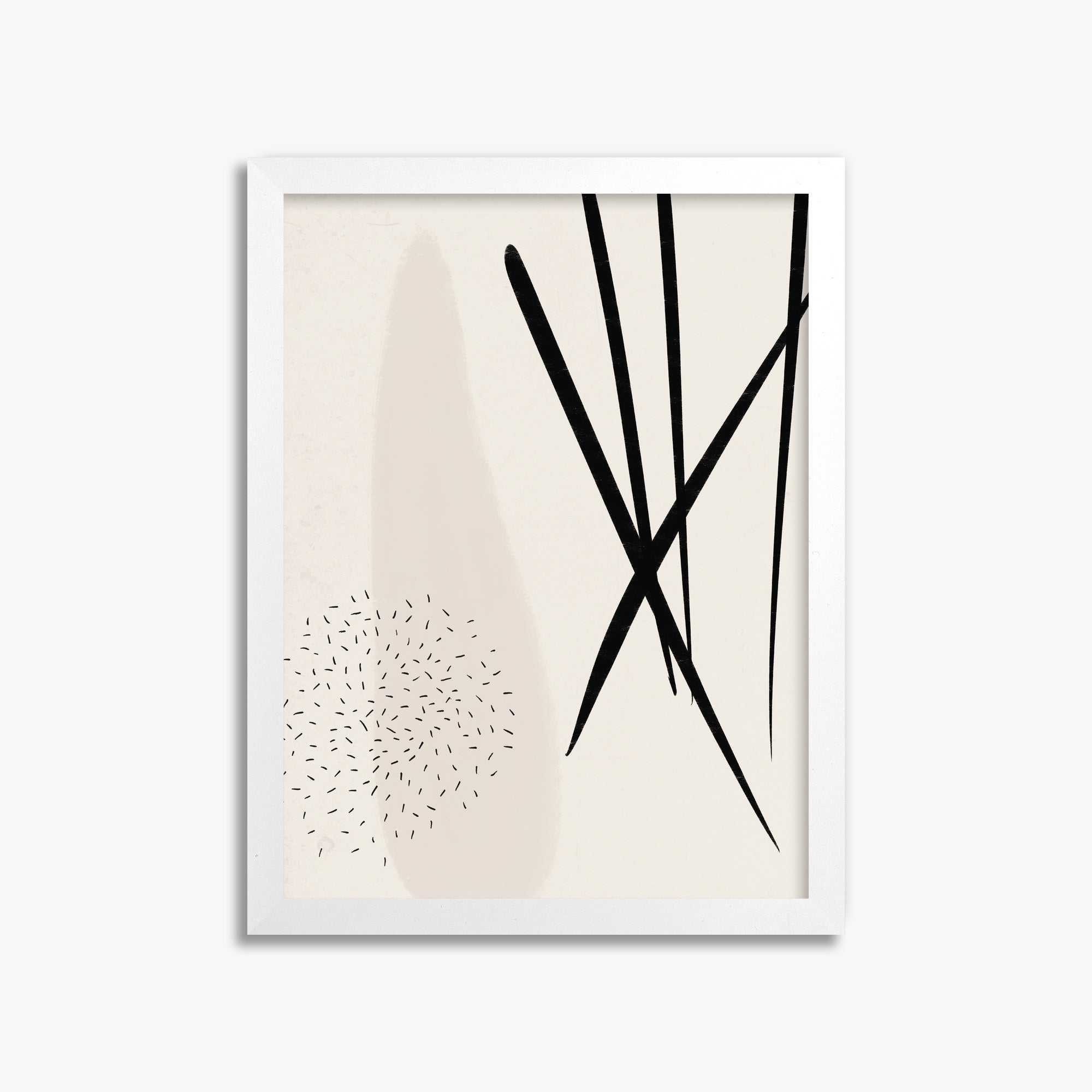 Zen Strokes Harmony, 30x40cm Framed Poster With White Frame