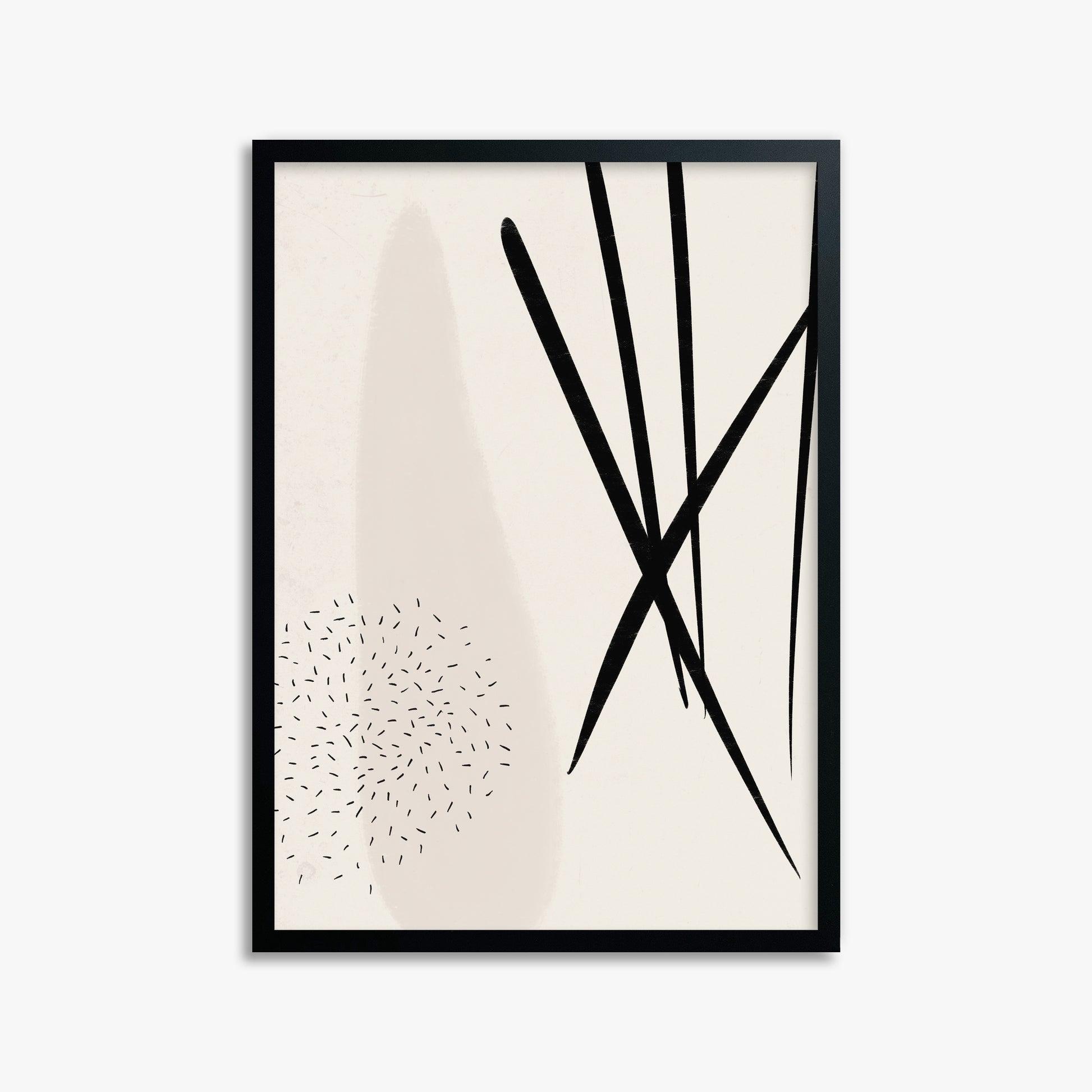 Zen Strokes Harmony, 50x70cm Framed Poster With Black Frame