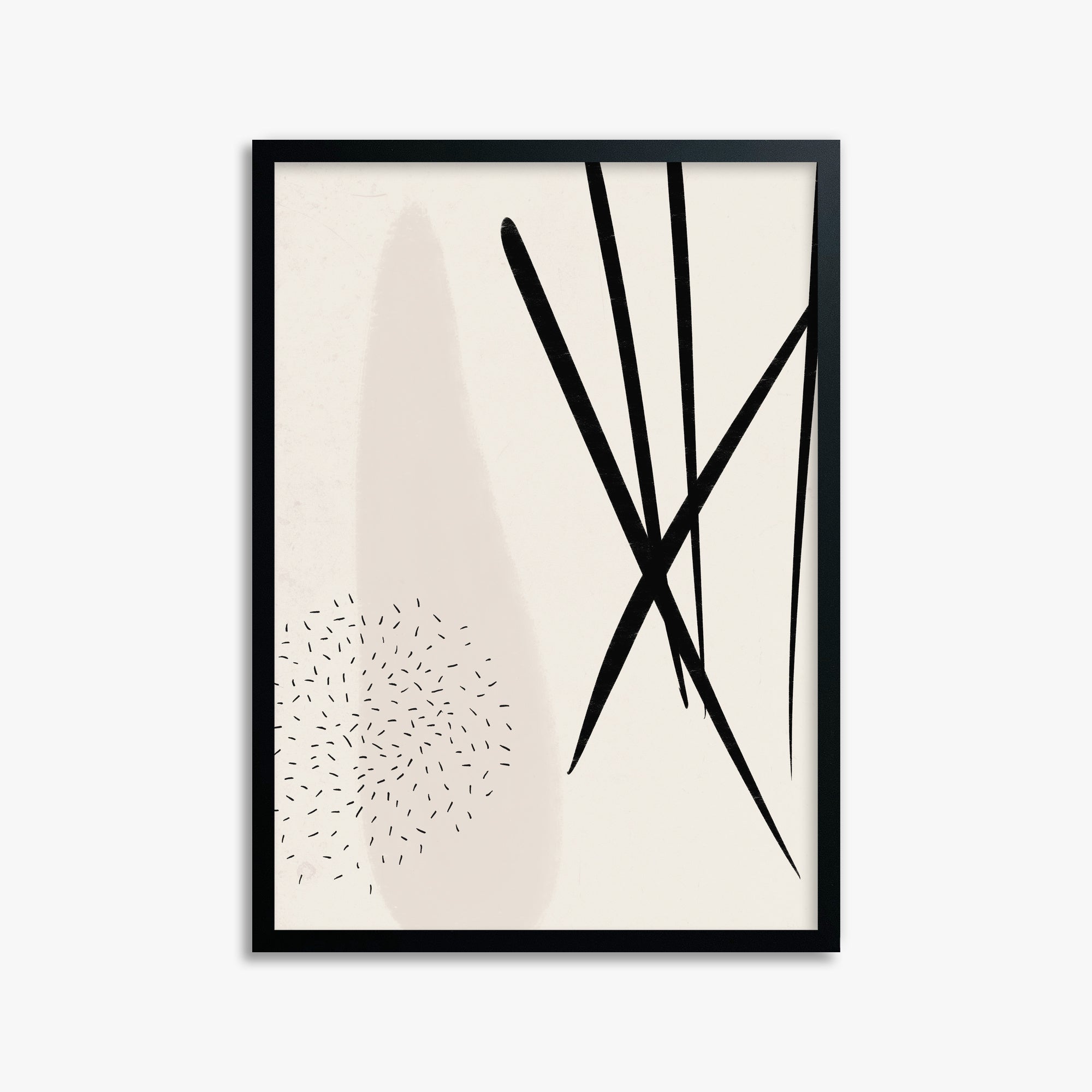 Zen Strokes Harmony, 50x70cm Framed Poster With Black Frame