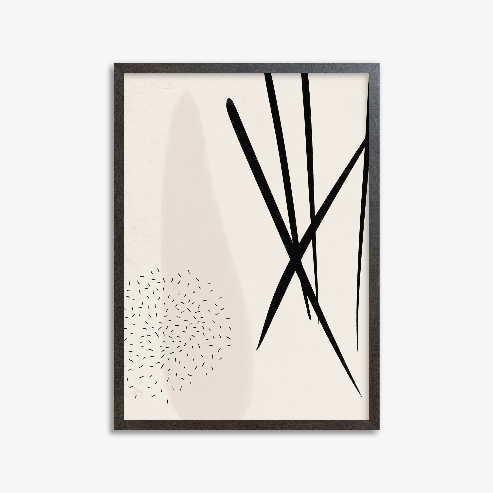 Zen Strokes Harmony, 50x70cm Framed Art Reproduction With Espresso Frame
