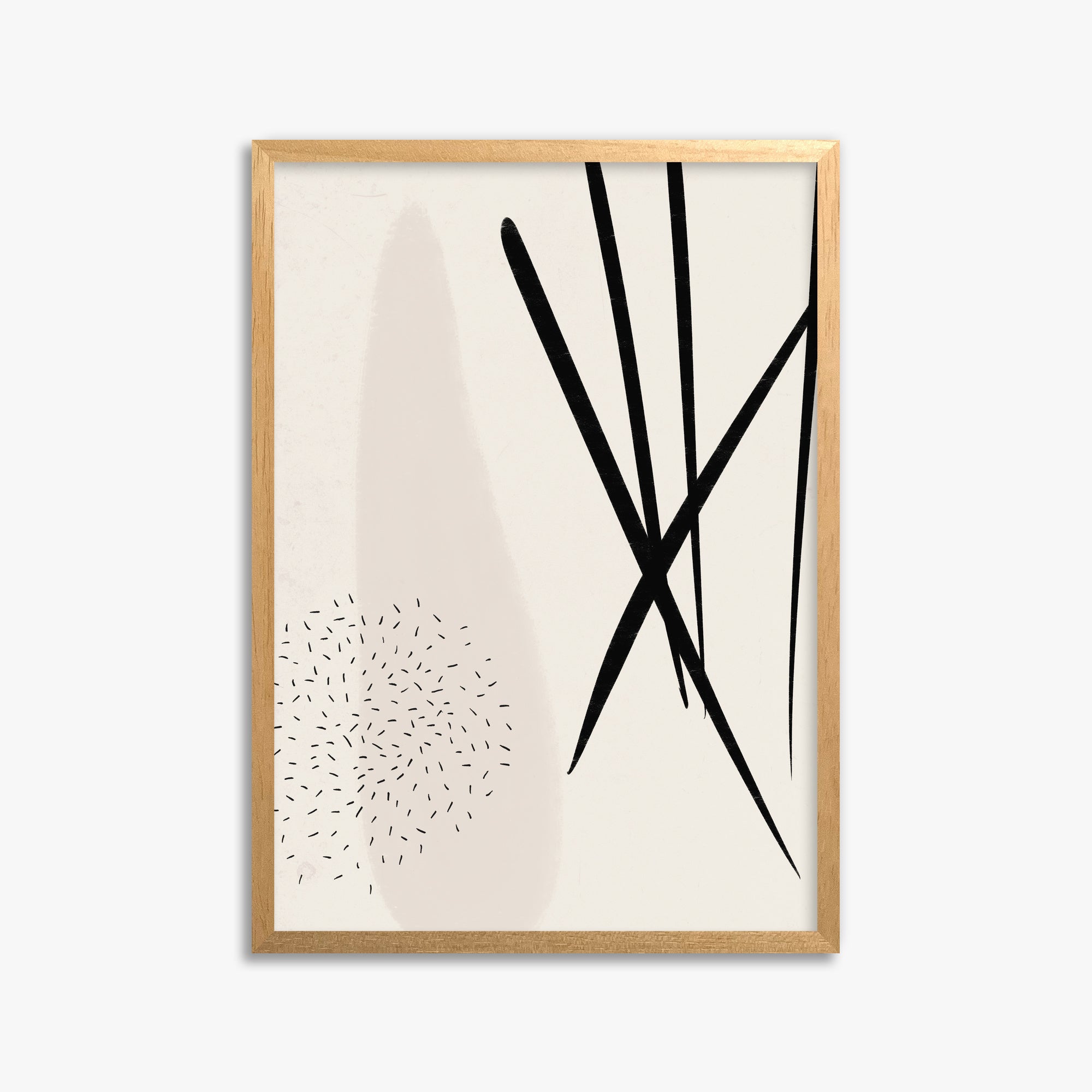 Zen Strokes Harmony, 50x70cm Framed Poster With Oak Frame