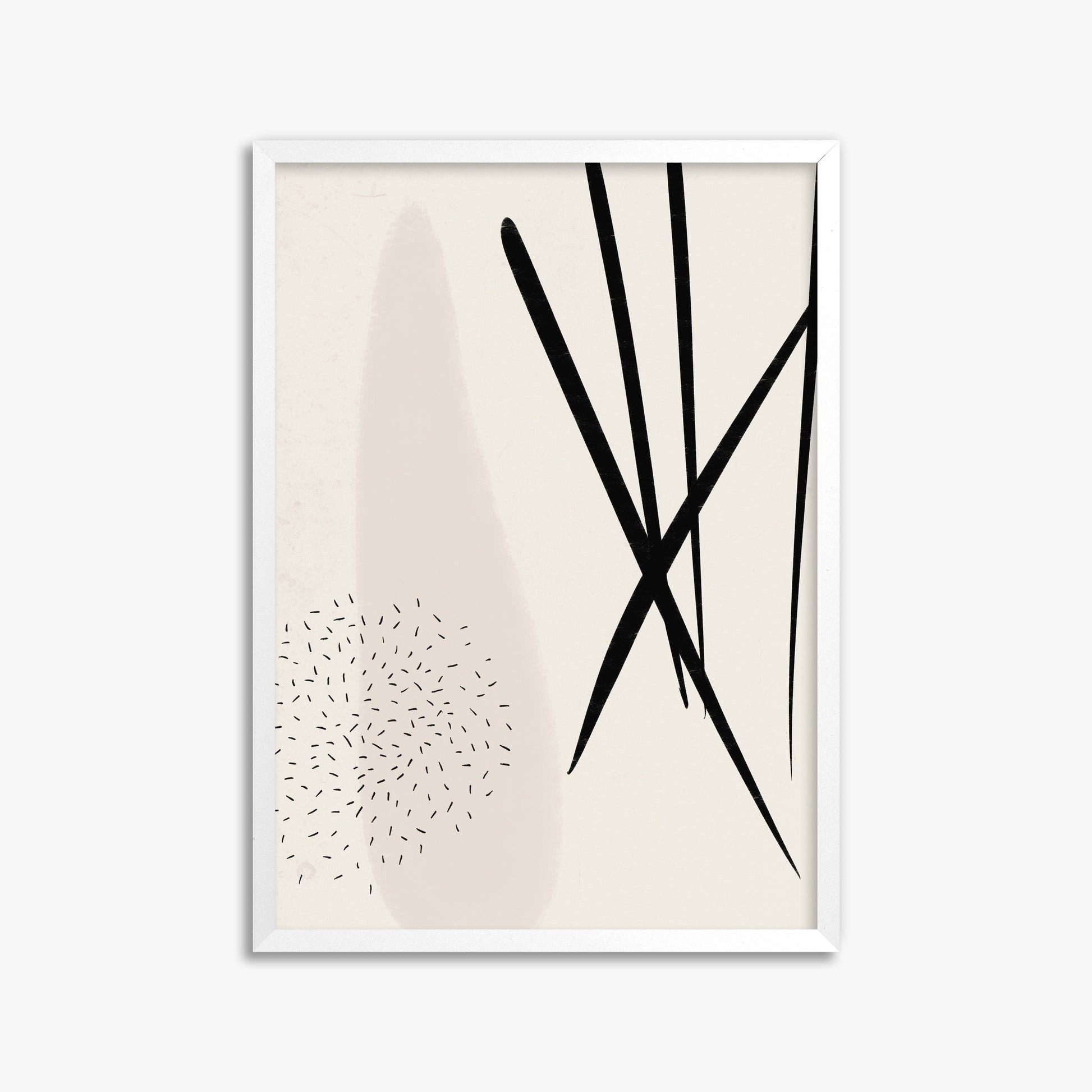 Zen Strokes Harmony, 50x70cm Framed Poster With White Frame