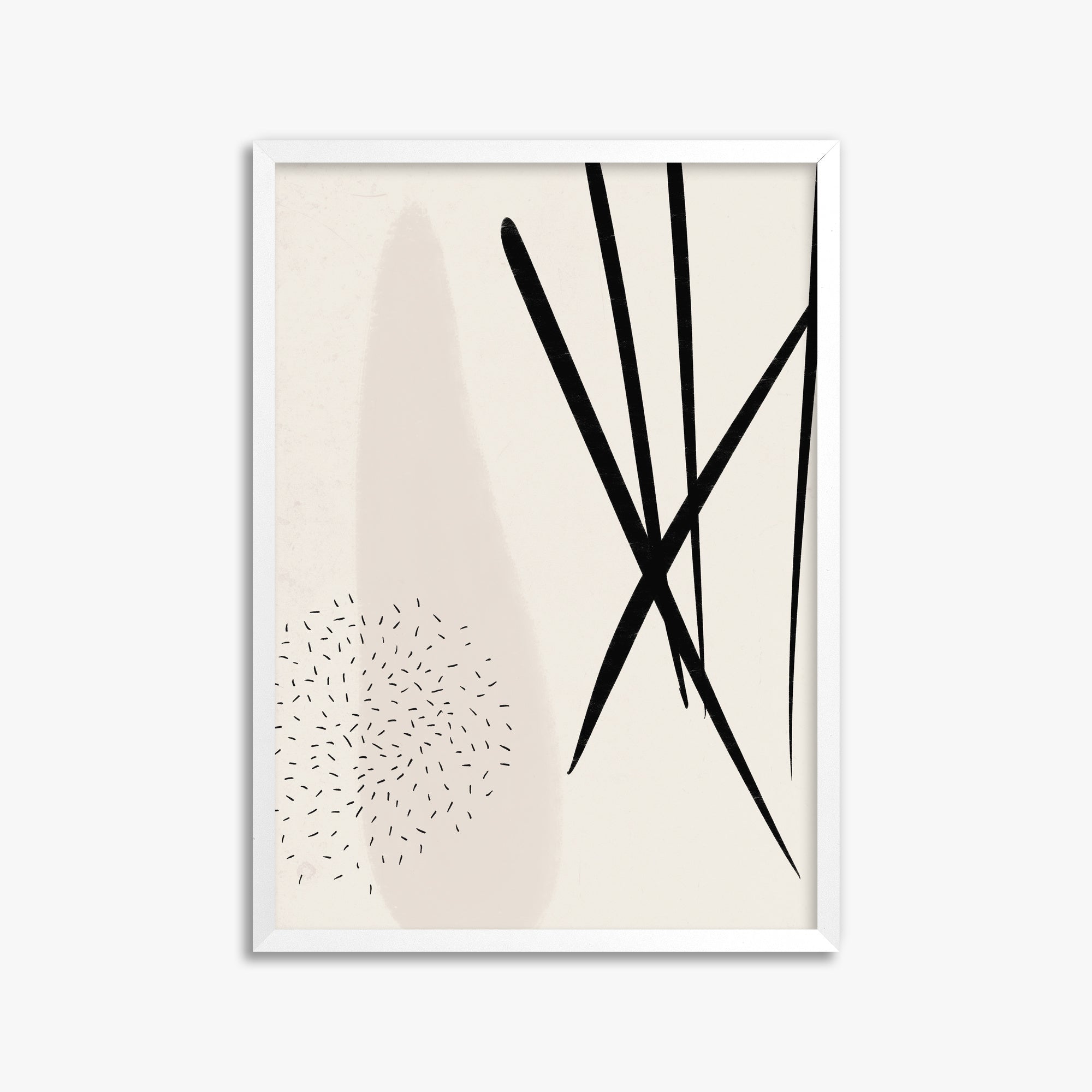 Zen Strokes Harmony, 50x70cm Framed Poster With White Frame