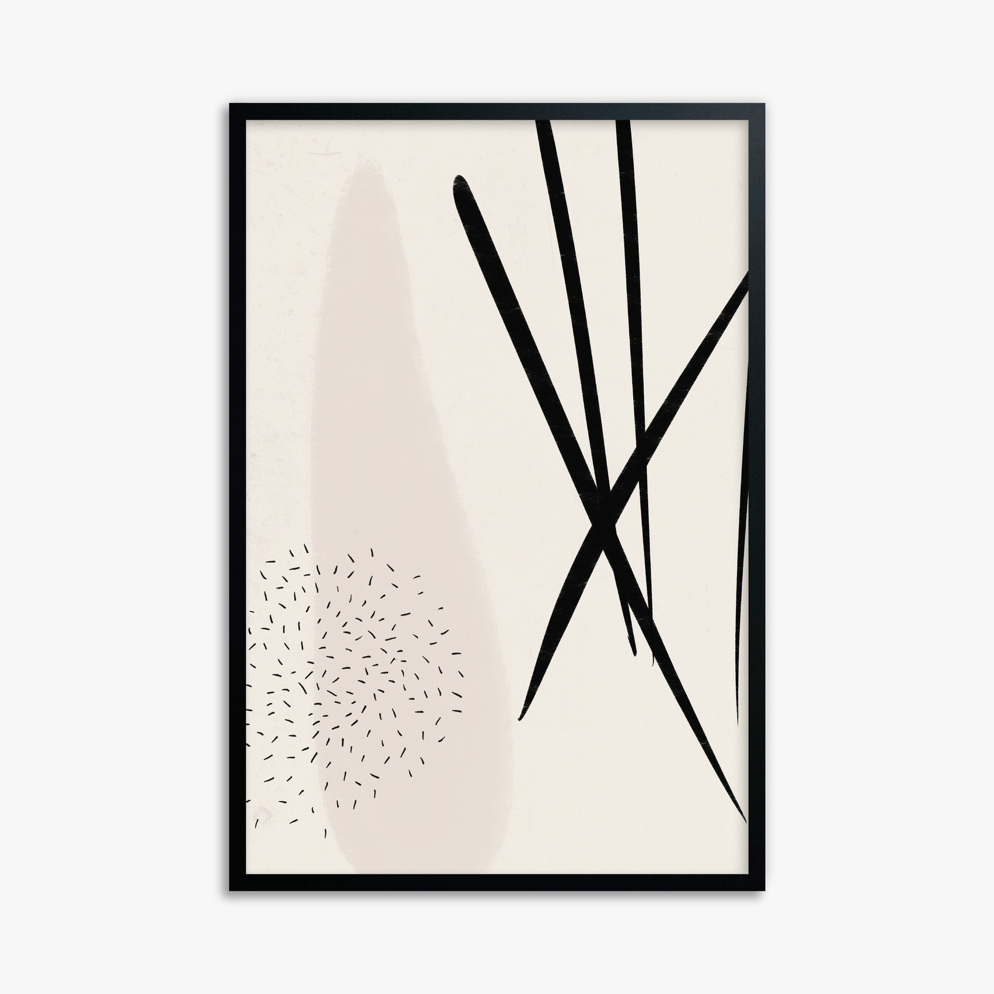 Zen Strokes Harmony, 61x91cm Framed Poster With Black Frame