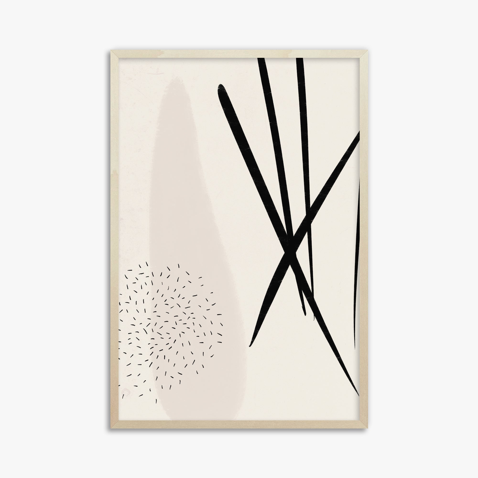 Zen Strokes Harmony, 61x91cm Framed Art Reproduction With Lime Wood Frame
