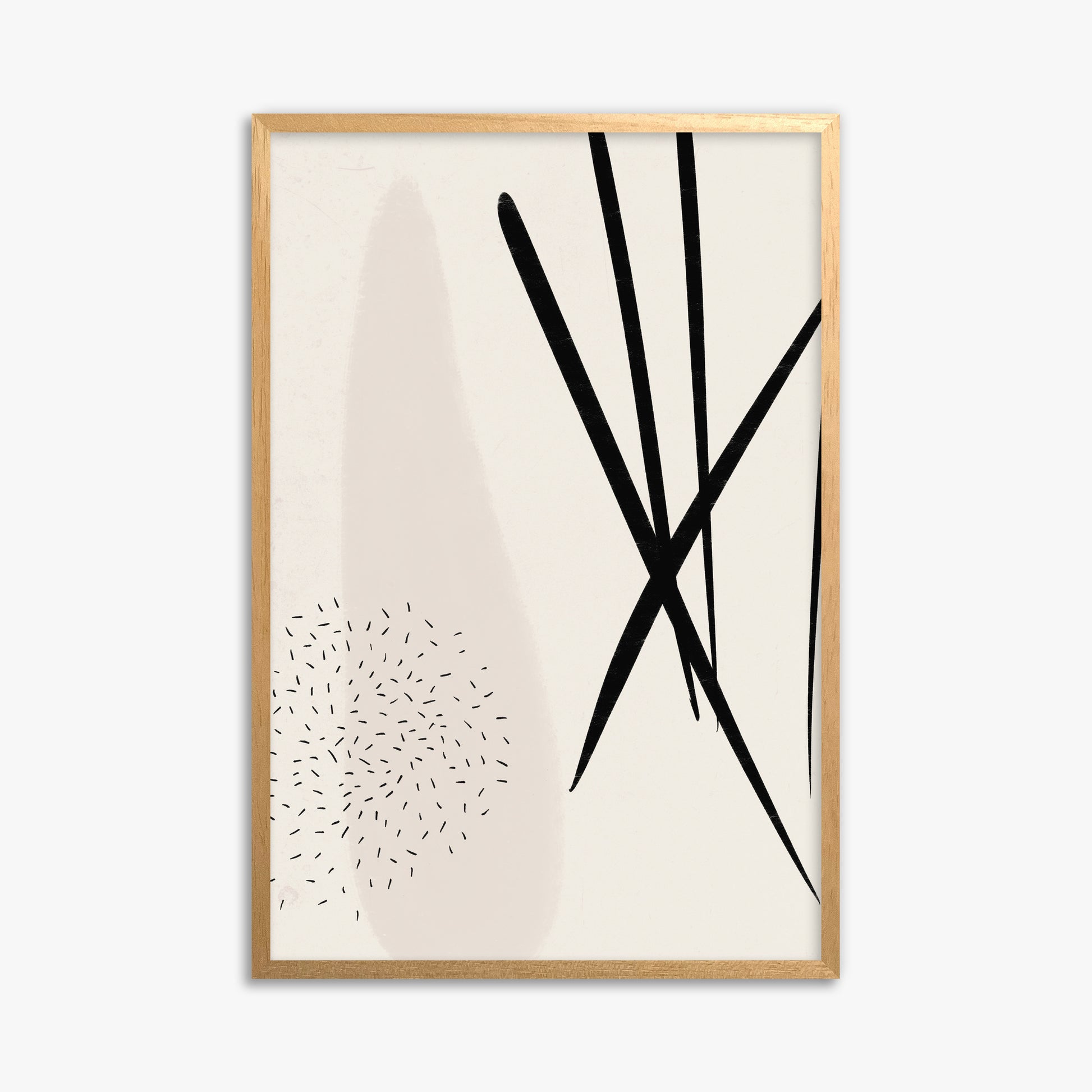 Zen Strokes Harmony, 61x91cm Framed Poster With Oak Frame
