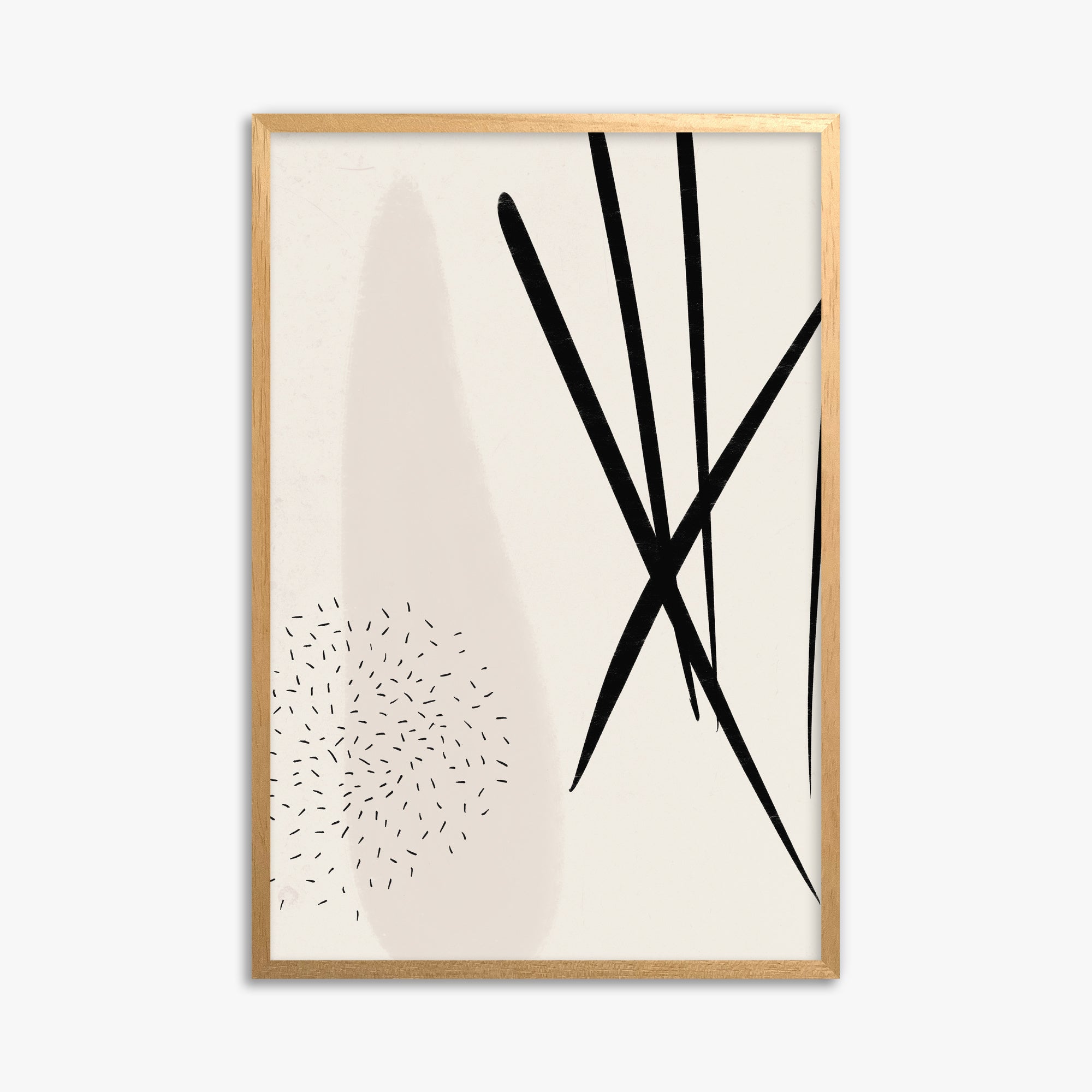 Zen Strokes Harmony, 61x91cm Framed Poster With Oak Frame