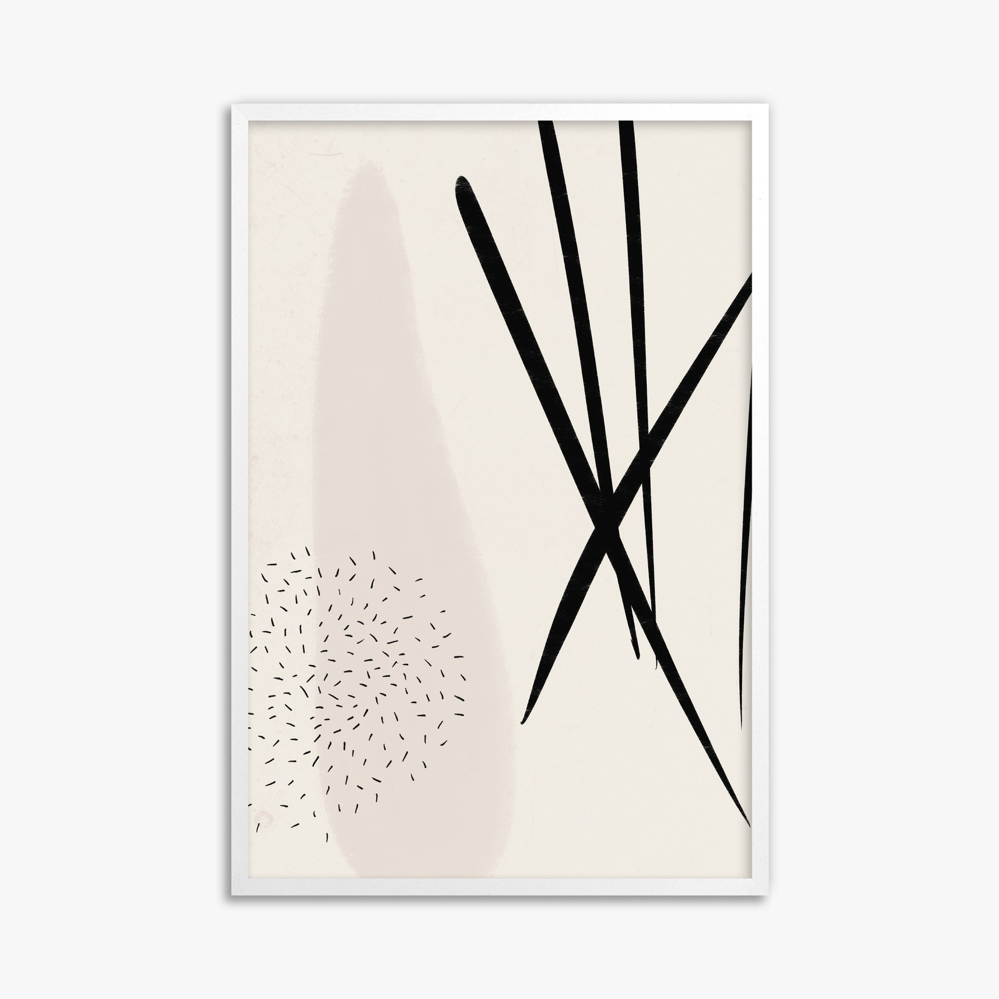 Zen Strokes Harmony, 61x91cm Framed Poster With White Frame
