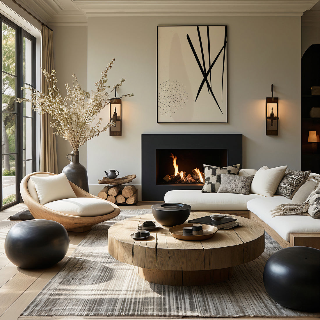 Zen Strokes Harmony, 50x70cm Framed Poster With Black Frame