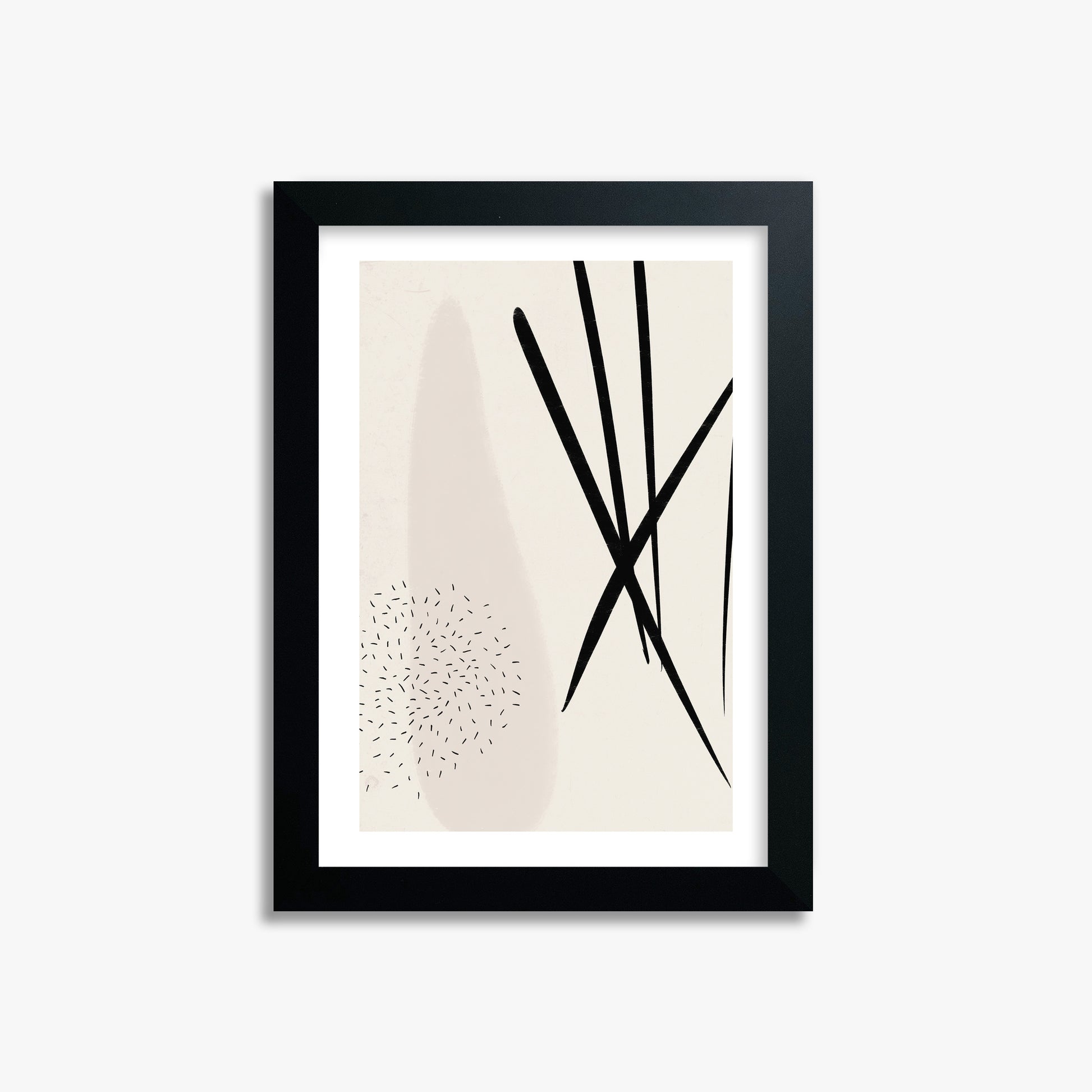 Zen Strokes Harmony, 21x30cm Black Framed Art Reproduction