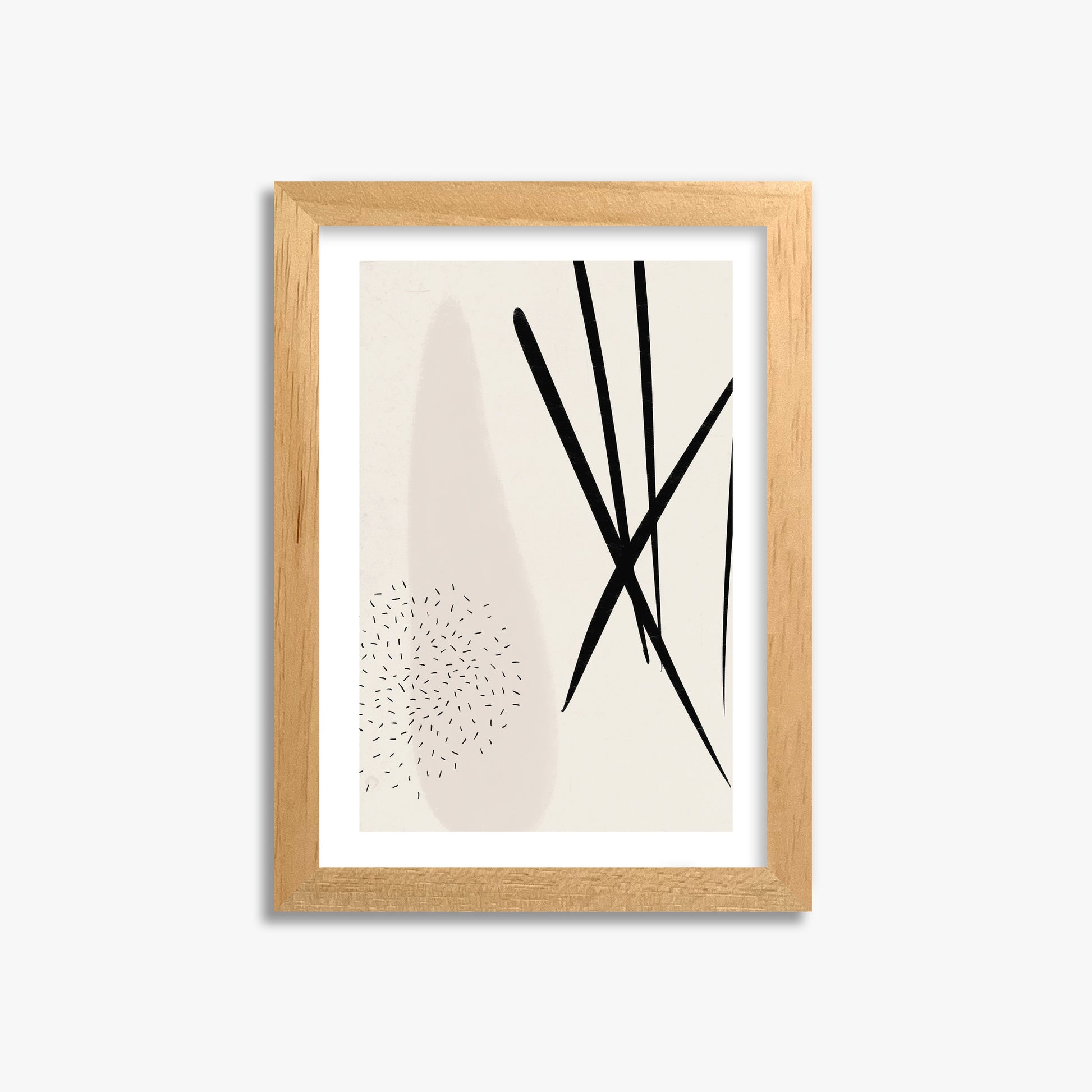Zen Strokes Harmony, 21x30cm Oak Framed Art Reproduction